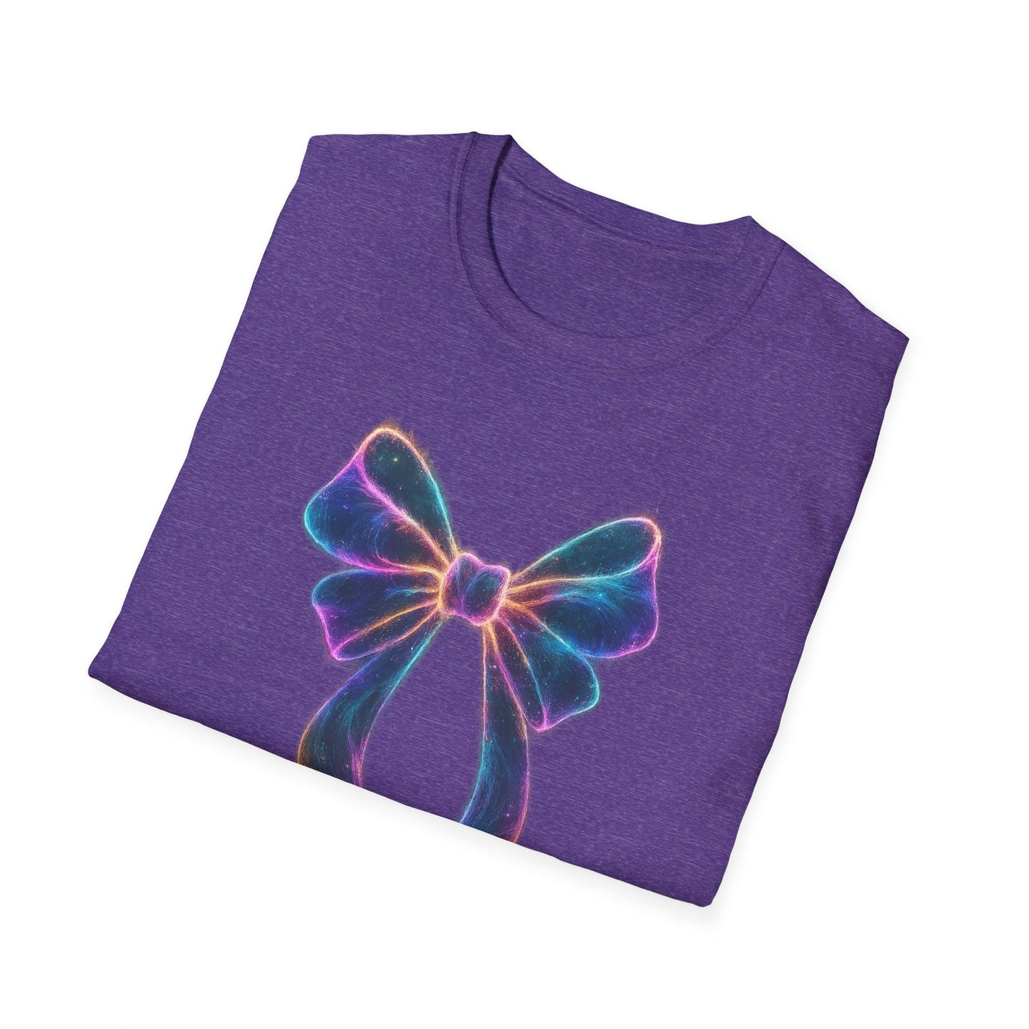 Neon Bow Coquette T-Shirt | Aesthetic Ribbon Graphic Tee | Y2K Coquette Style Shirt | Cute Trendy Gift for Women | Fashion Bow Tee