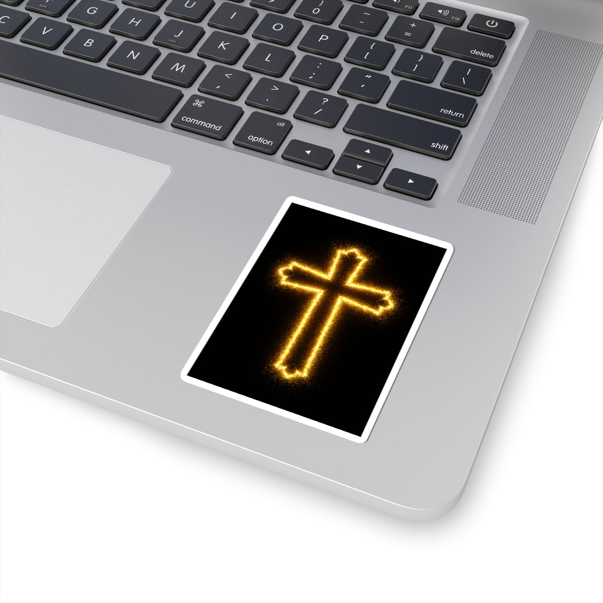 Faith-Inspired Kiss-Cut Stickers - Sparkling Cross Design for Laptops, Journals, and Gifts