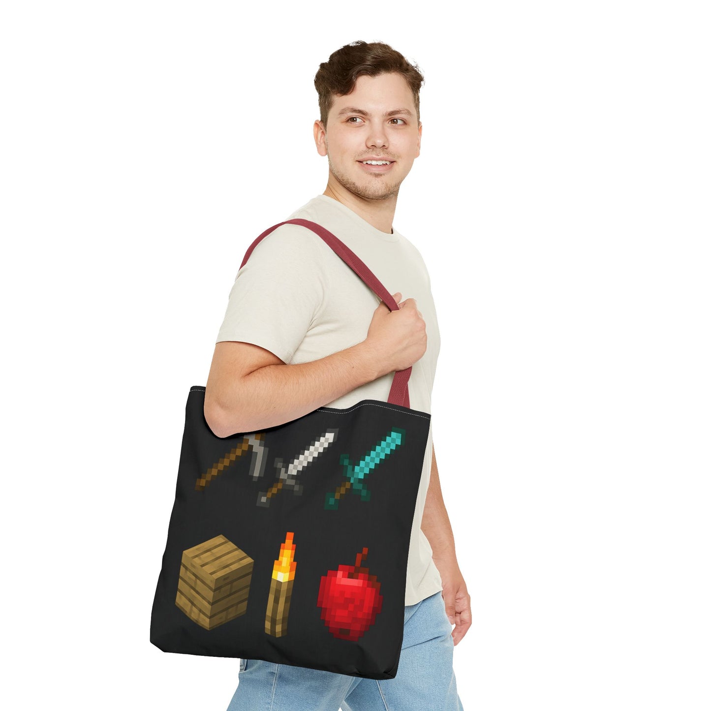 Minecraft Inspired Tote Bag Adventure Awaits Shopping Bag Reusable Tote Summer Bag