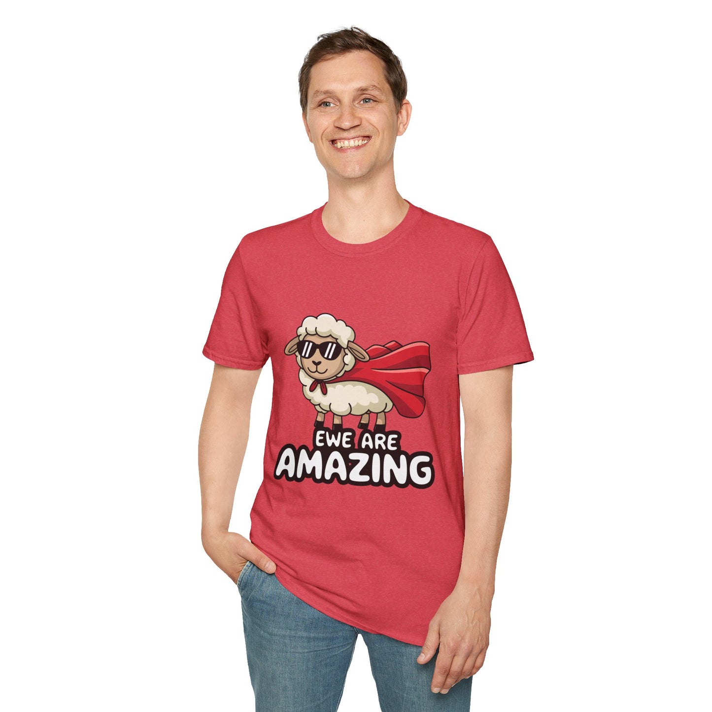 Ewe Are Amazing Funny Sheep Shirt – Cute Animal Pun T-Shirt – Superhero Lamb Graphic Tee for Farmers, Animal Lovers & Gift Giving