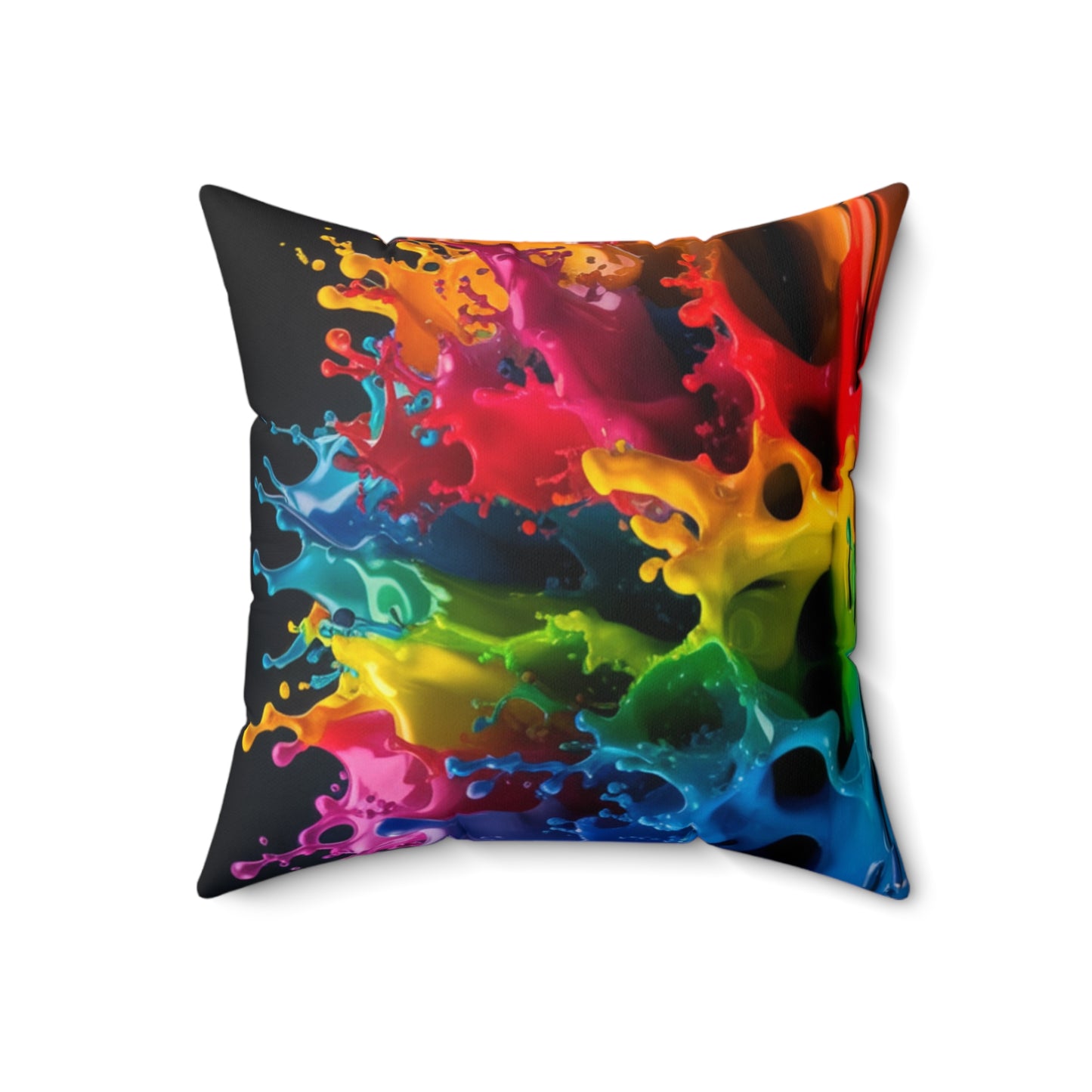 Colorful Splash Art Square Pillow | Vibrant Home Decor