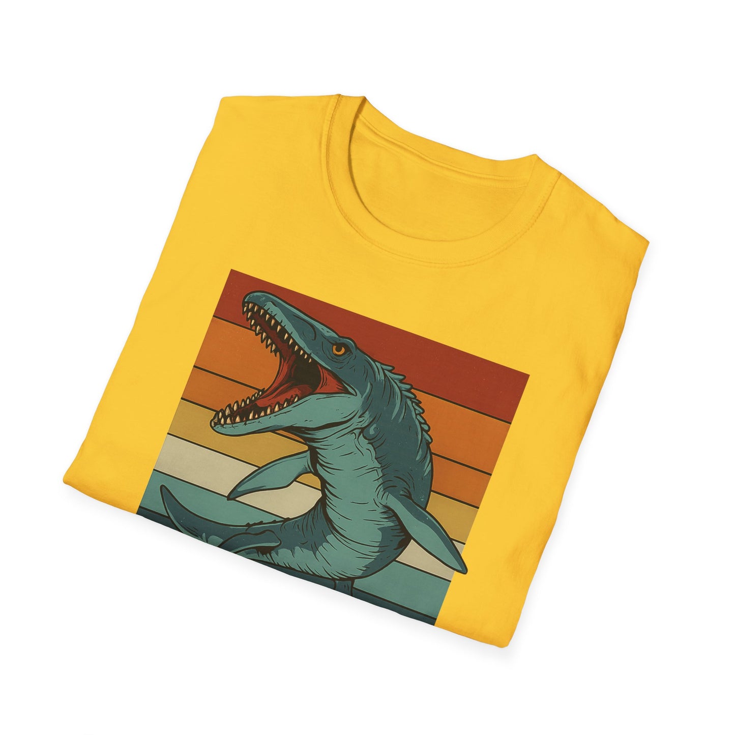Retro Mosasaurus T-Shirt - Cretaceous Sea Monster Graphic Tee, Dinosaur Lover Gift, Paleontology Birthday, Soft Unisex Jurassic Cotton