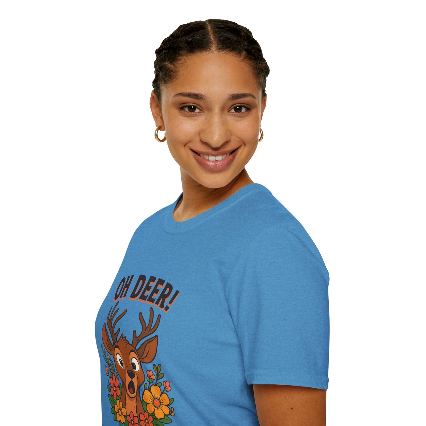 Oh Deer! Cute Floral Deer Graphic Tee | Funny Animal Lover Gift, Personalized, Nature Woodland Shirt, Deer Mom | Gift for Her Him