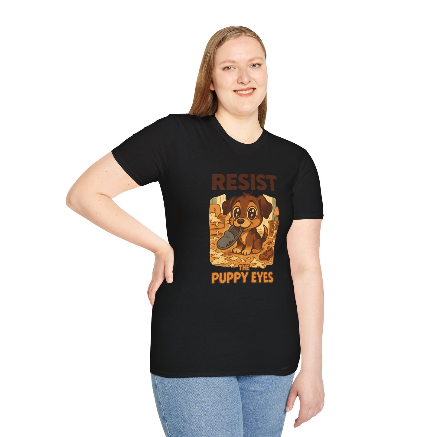 Resist the Puppy Eyes Dog Tee - Cute Puppy Eyes Graphic T-Shirt for Dog Lovers, Funny Pet Gift Shirt, Unisex Animal Lover Tee