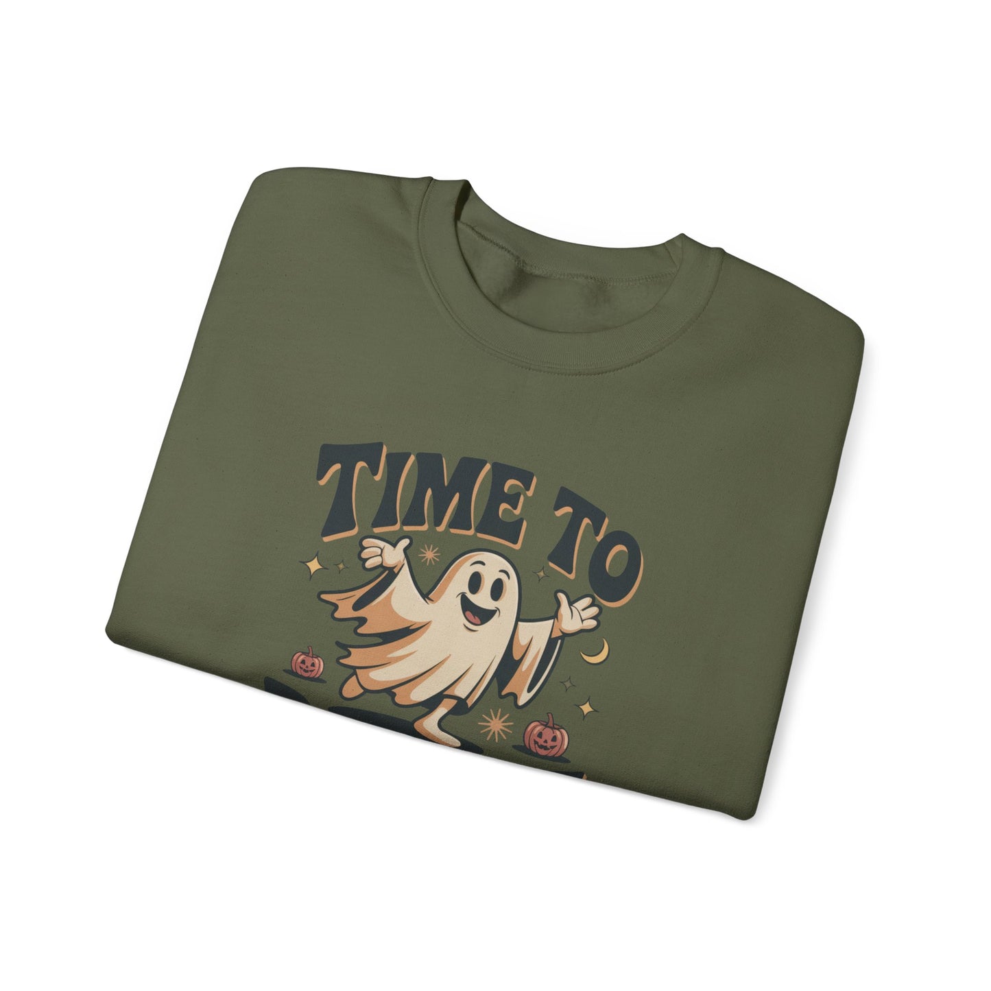 Time to Boo-gie Sweatshirt, Cute Ghost Halloween Crewneck, Spooky Sayings Graphic Pullover, Boo-gie Ghost Sweater, Fall Spooky Season Outfit