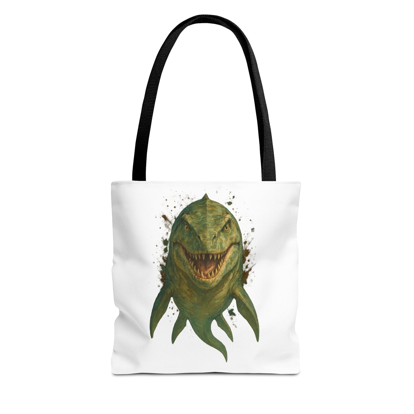 Watercolor Mosasaurus Tote Bag - Prehistoric Sea Monster Art, Dinosaur Ocean Reptile Gift, Eco Canvas Bag for Dino and Marine Fans