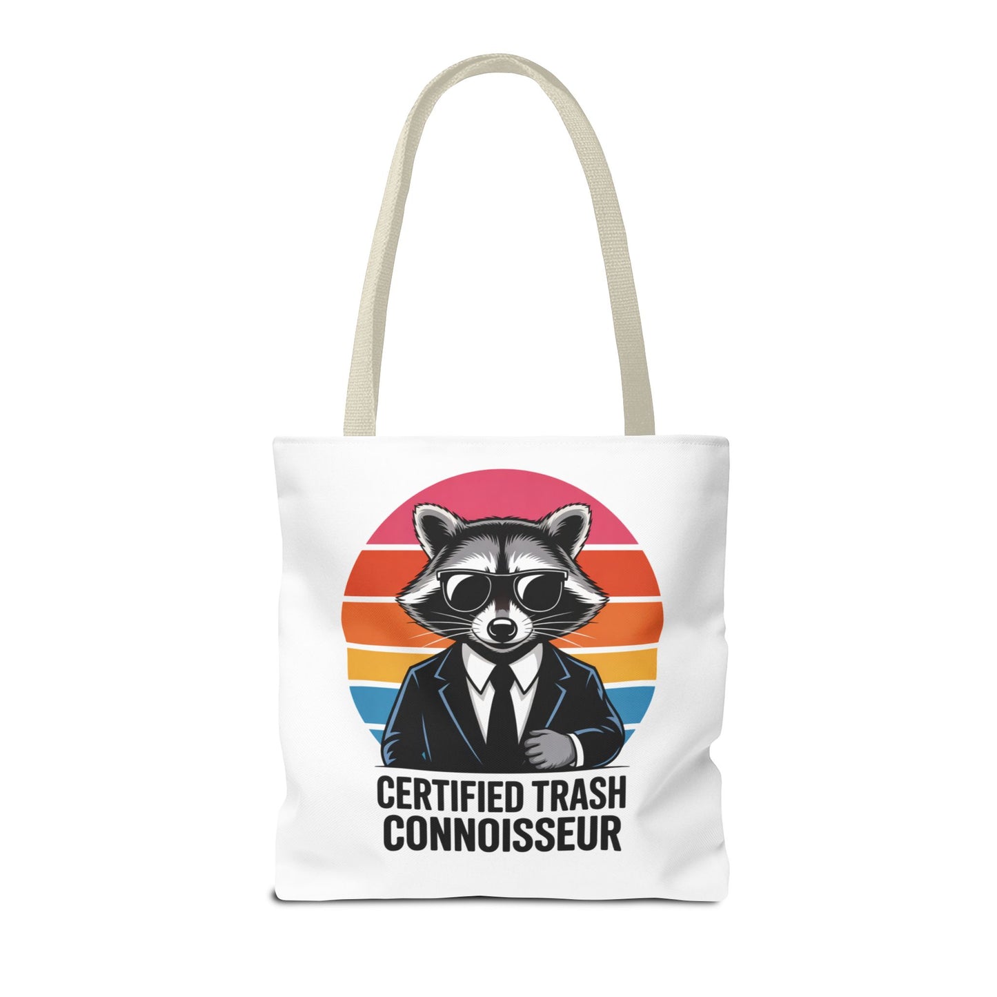 Certified Trash Connoisseur Raccoon Tote Bag Fun and Quirky Everyday Carry Trash Panda Bag