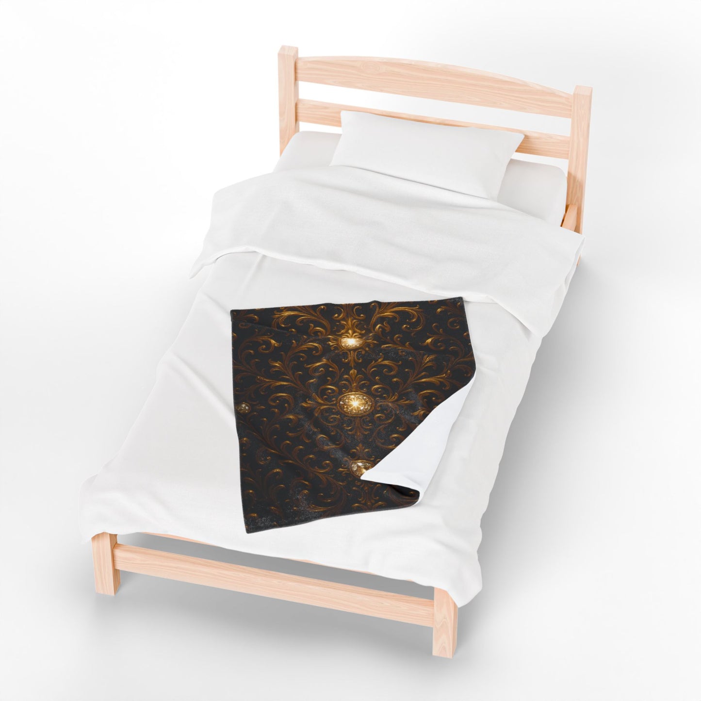 Luxury Black Gold Blanket Baroque Style Throw Gothic Glam Bedding Decor Elegant Soft Plush Blanket Celestial Star Blanket Gift