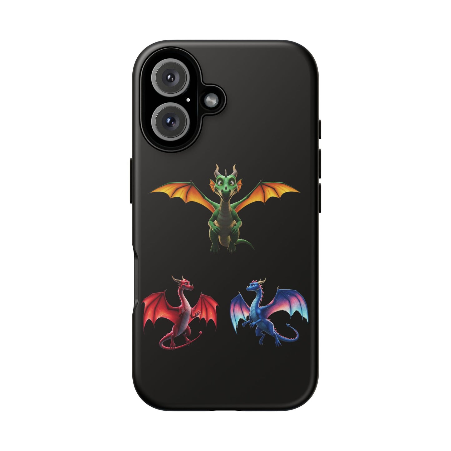 Vibrant Fantasy Dragon iPhone Case - Tough Armor Cover for iPhone 15/14/13 - Colorful Mythical Wings Gift for Dragon Lovers