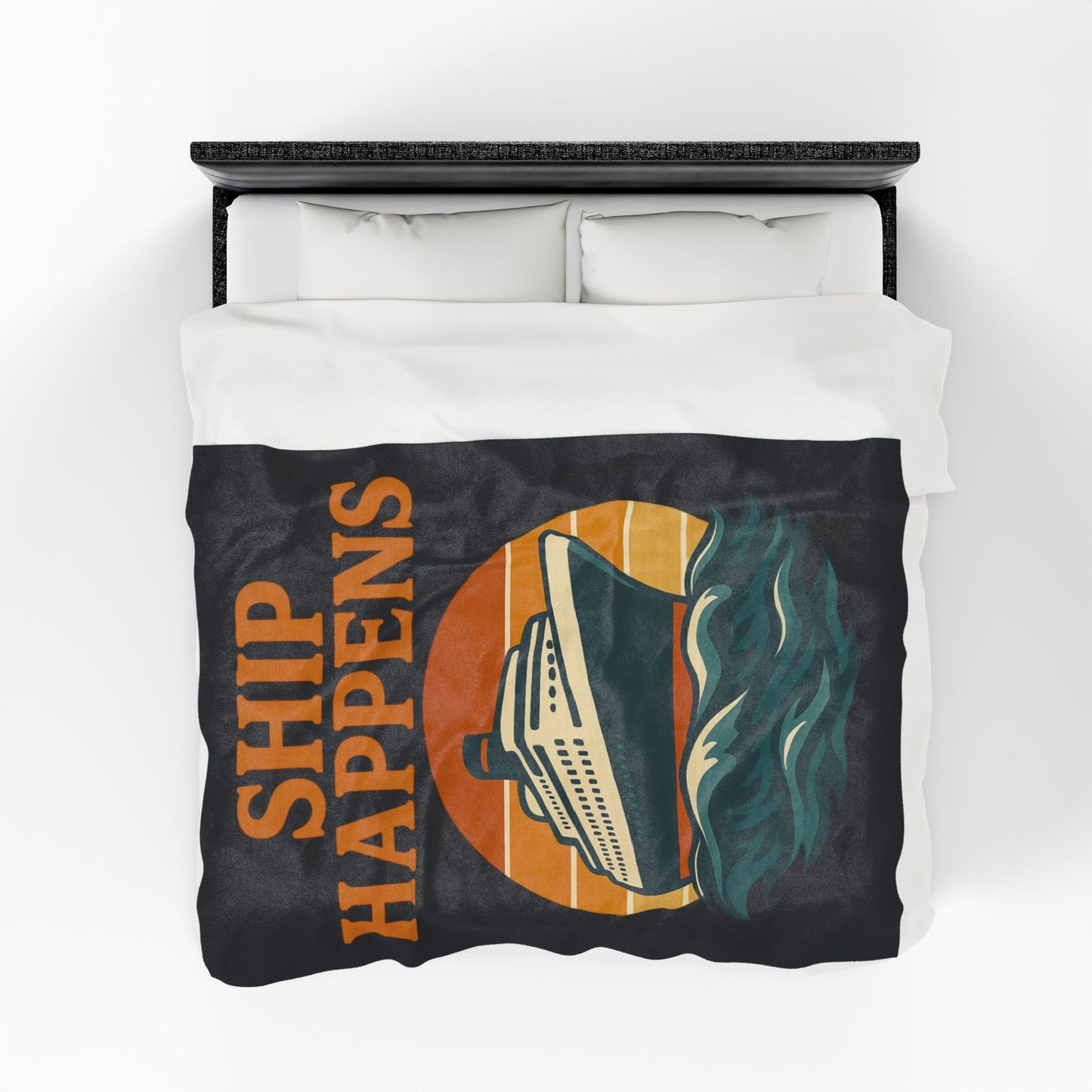 Funny Cruise Blanket – “Ship Happens” Throw Blanket, Nautical Gift for Cruise Lover, Travel Pun Blanket, Boat Trip Must-Have