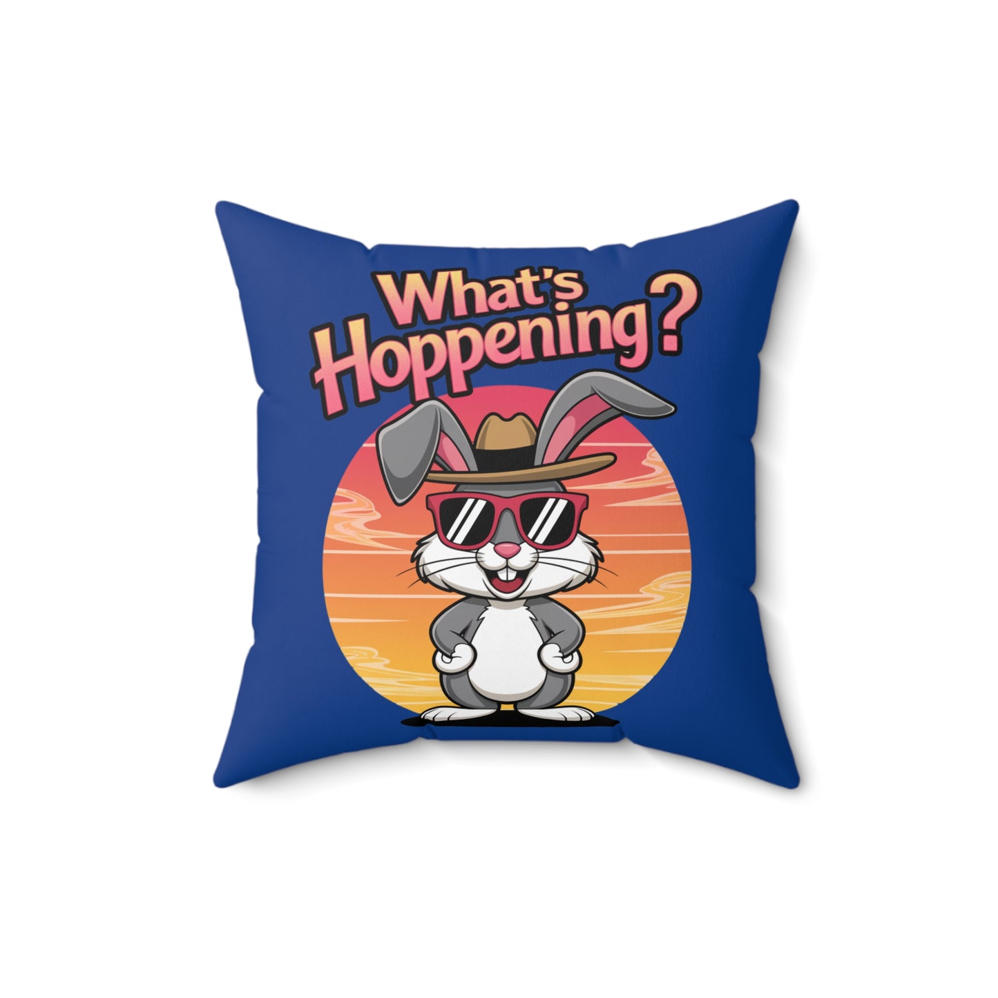 Square Pillow - What's Hoppening Bunny Design