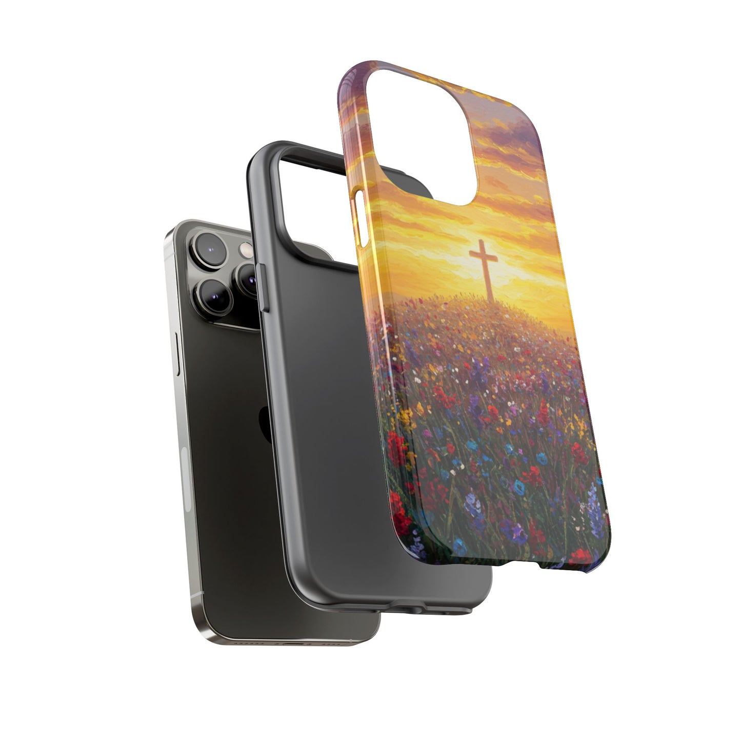 iPhone Case: Monet Style Cross Phone Case Christian Case Inspirational iPhone Case Spiritual Phone Case