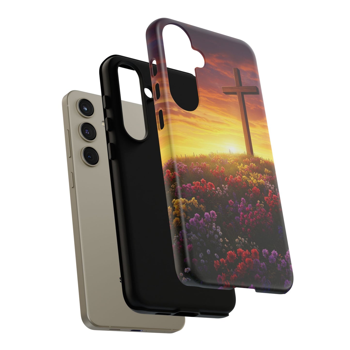 Samsung Phone Case Cross on a Hill Painting Christian Phone Case Cross Samsung Case