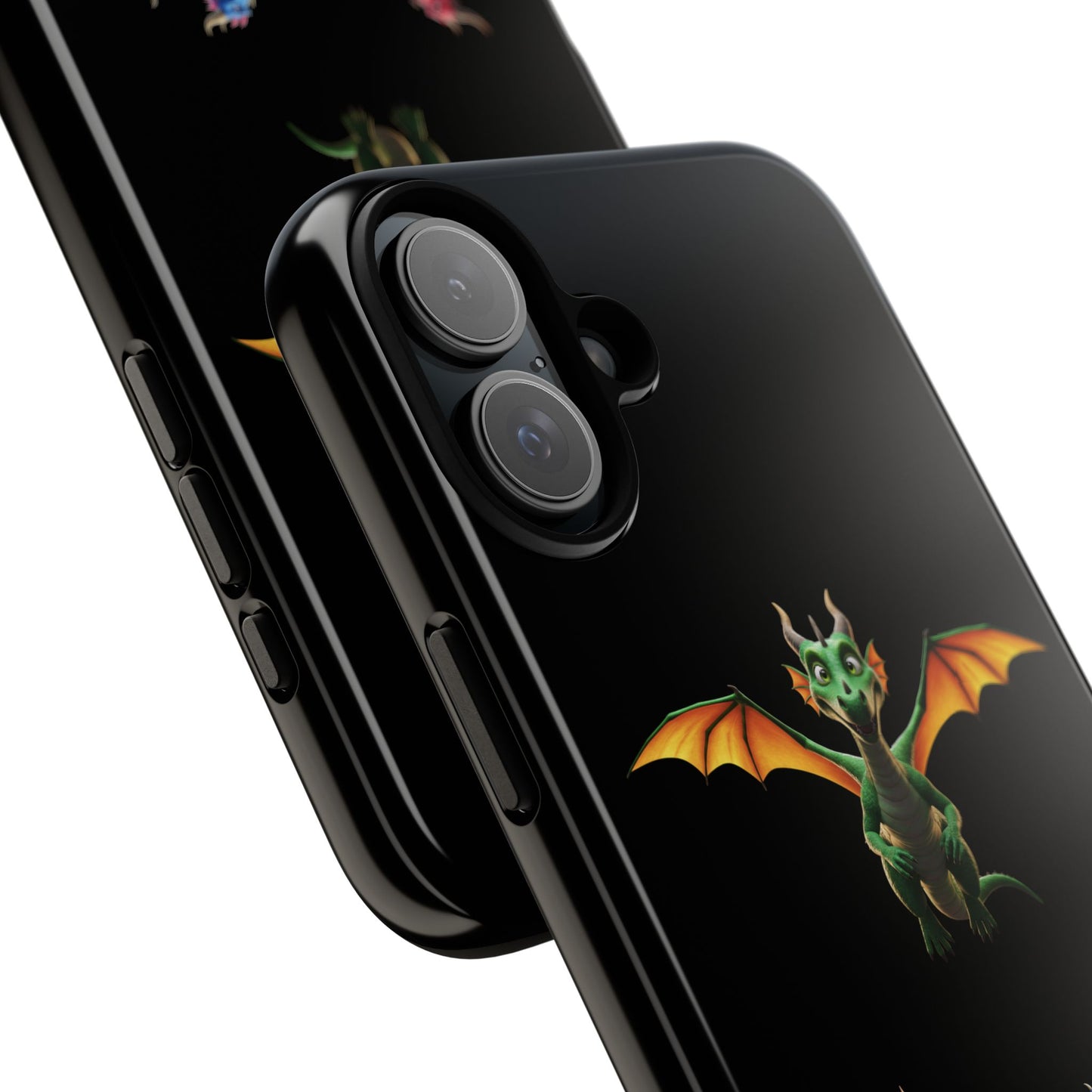 Vibrant Fantasy Dragon iPhone Case - Tough Armor Cover for iPhone 15/14/13 - Colorful Mythical Wings Gift for Dragon Lovers