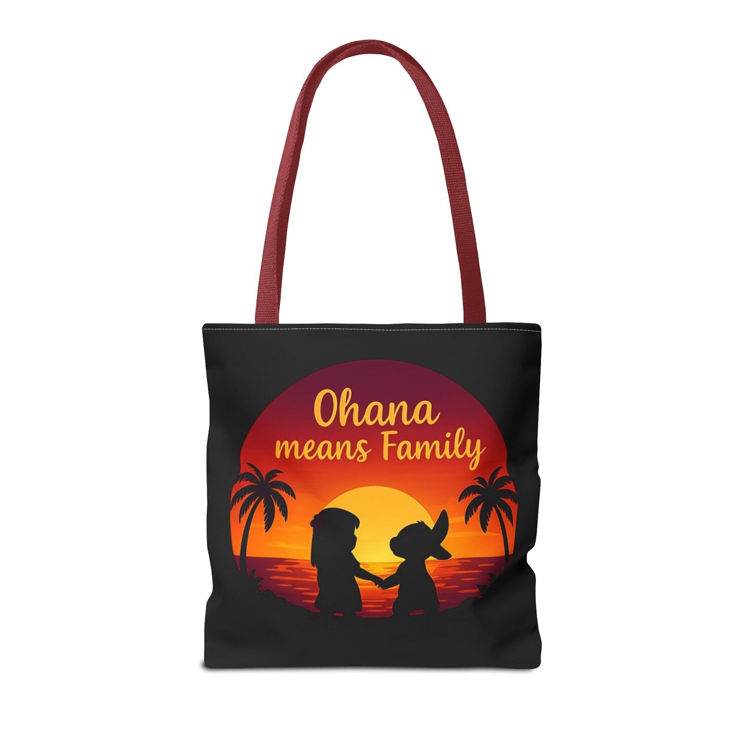 Ohana Means Family Tote Bag – Lilo and Stitch Inspired Bag, Hawaiian Quote, Disney Aesthetic Gift, Reusable Grocery or Beach Bag