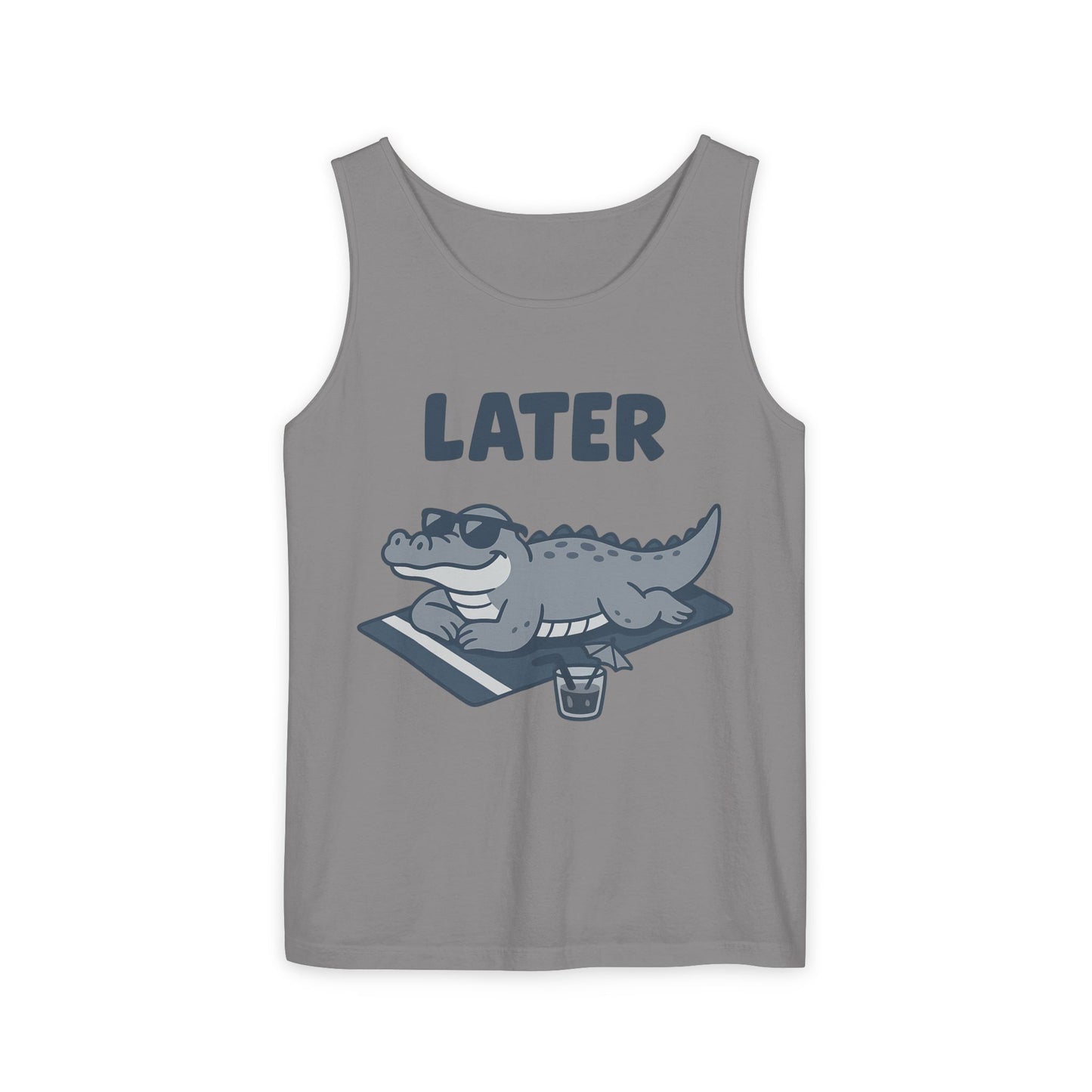 Funny Crocodile Tank Top - ‘Later Gator’ Cute Graphic Croc Tee, Summer Vest, Beach Gift, Sarcastic Animal Humor, Festival and Everyday Wear
