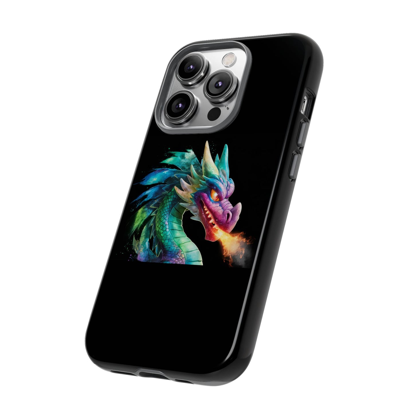 Dragon iPhone Case - Fantasy Fire-Breathing Art Protective Cover - Bookish Dark Academia Aesthetic Gift for Teens and Adults