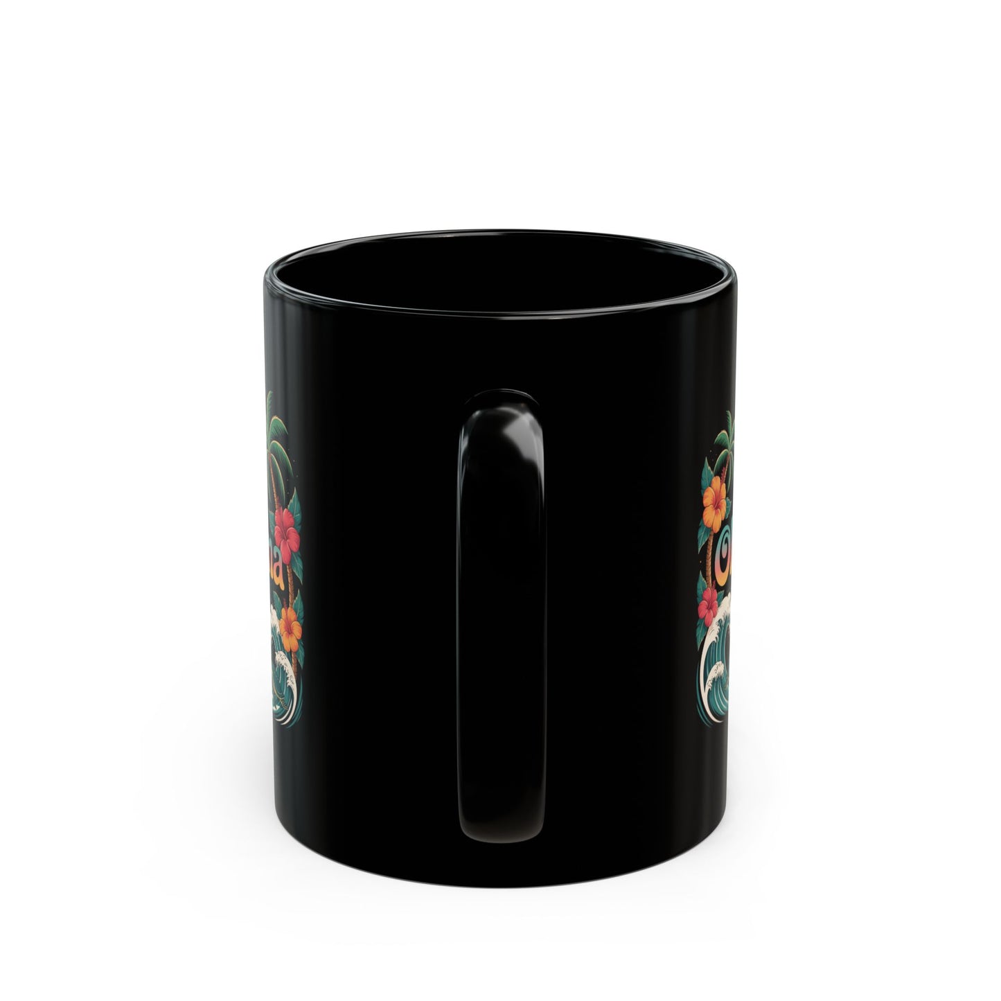 Ohana Hawaiian Mug - Tropical Beach Coffee Cup with Sea Turtles & Palm Trees - Family Gift Idea - Coastal Vibes Island Aesthetic