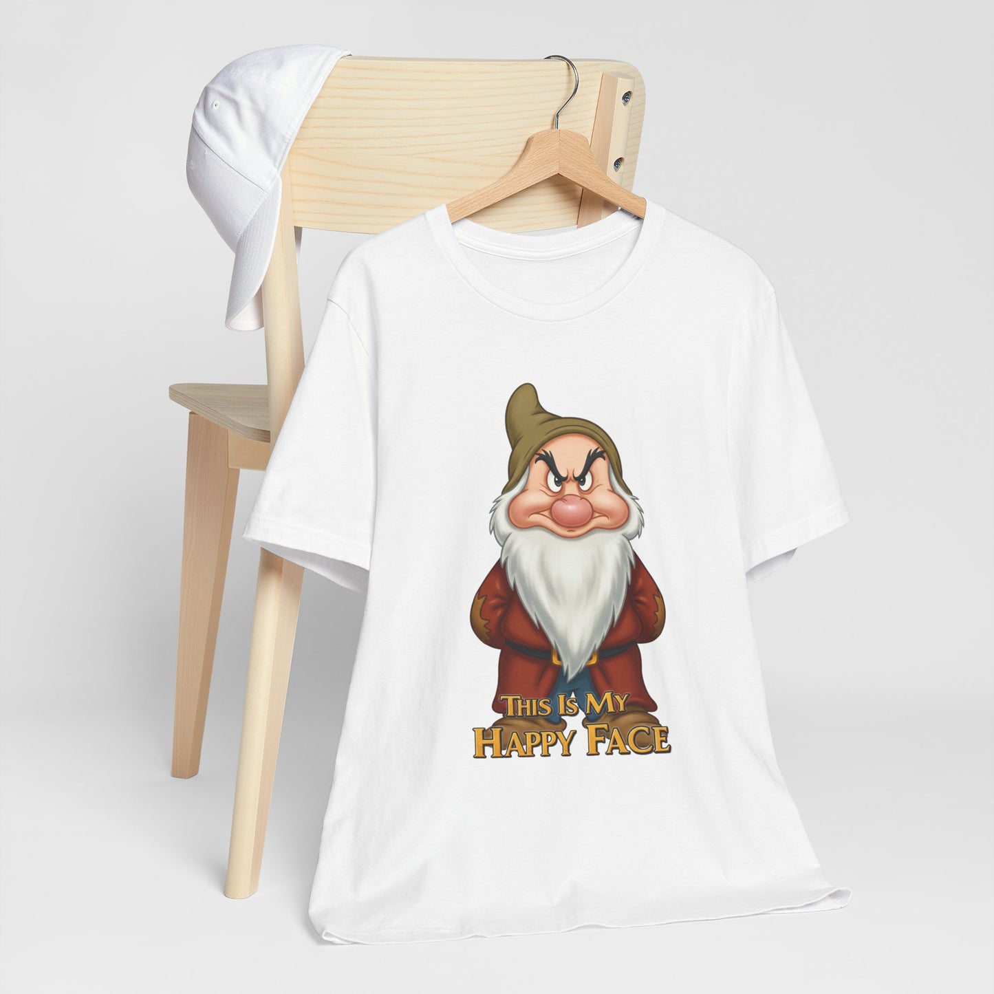 Grumpy Mood Shirt | This Is My Happy Face Tee | Funny Sarcastic Graphic T-Shirt | Retro Grumpy Beard Shirt | Gift for Men Women Introverts