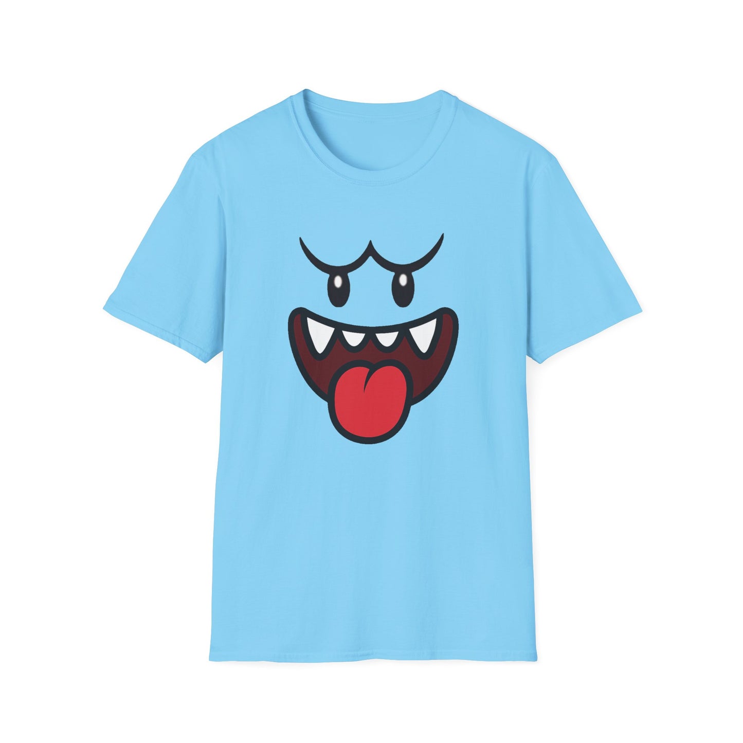 Ghost Face Graphic T-Shirt – Funny Spooky Cute Retro Halloween Tee, Y2K Nostalgia Bold Design, Soft Cotton, Fall Gift Shirt