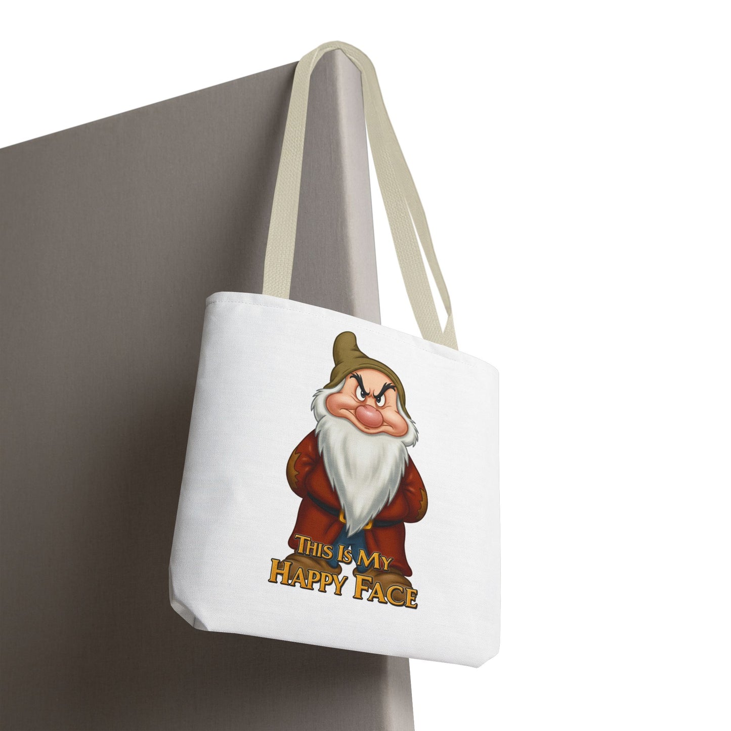 Grumpy Dwarf Tote Bag - "This Is My Happy Face"