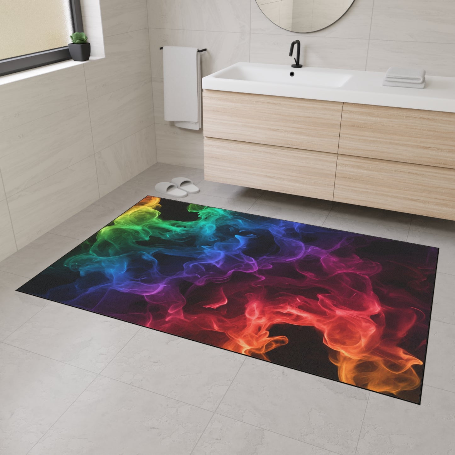 Floor Mat - Colorful Smoke Design