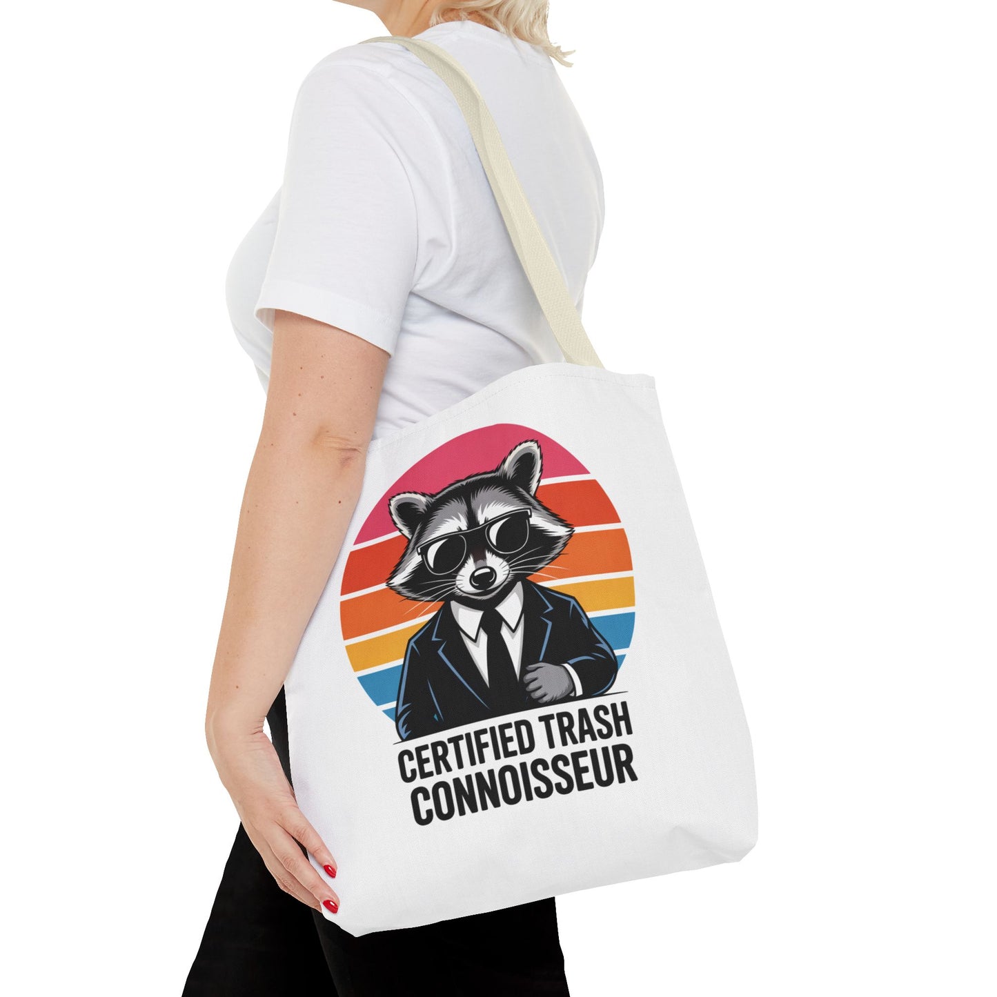 Certified Trash Connoisseur Raccoon Tote Bag Fun and Quirky Everyday Carry Trash Panda Bag