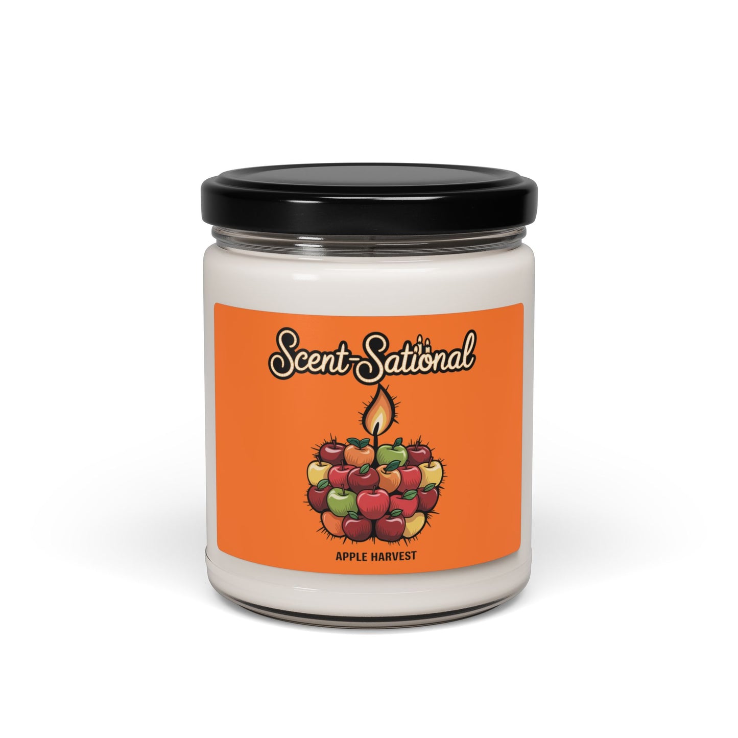 Apple Harvest Scented Candle, Fresh Fruit Aromatherapy Soy Candle, Eco-Friendly Reusable Jar, Cozy Fall Fragrance Gift For Home Lovers