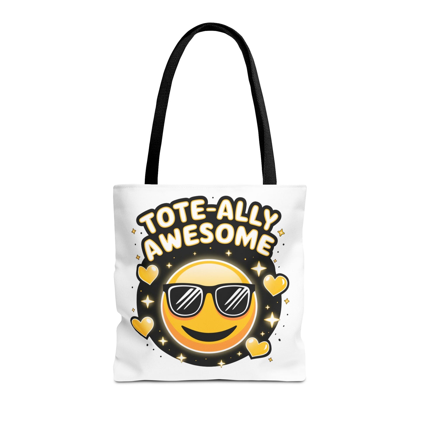 Smiling Emoji Tote Bag - Tote-ally Awesome, Fun Tote Bag, Emoji Tote, Cute Shopping Bag, Reusable Grocery Bag