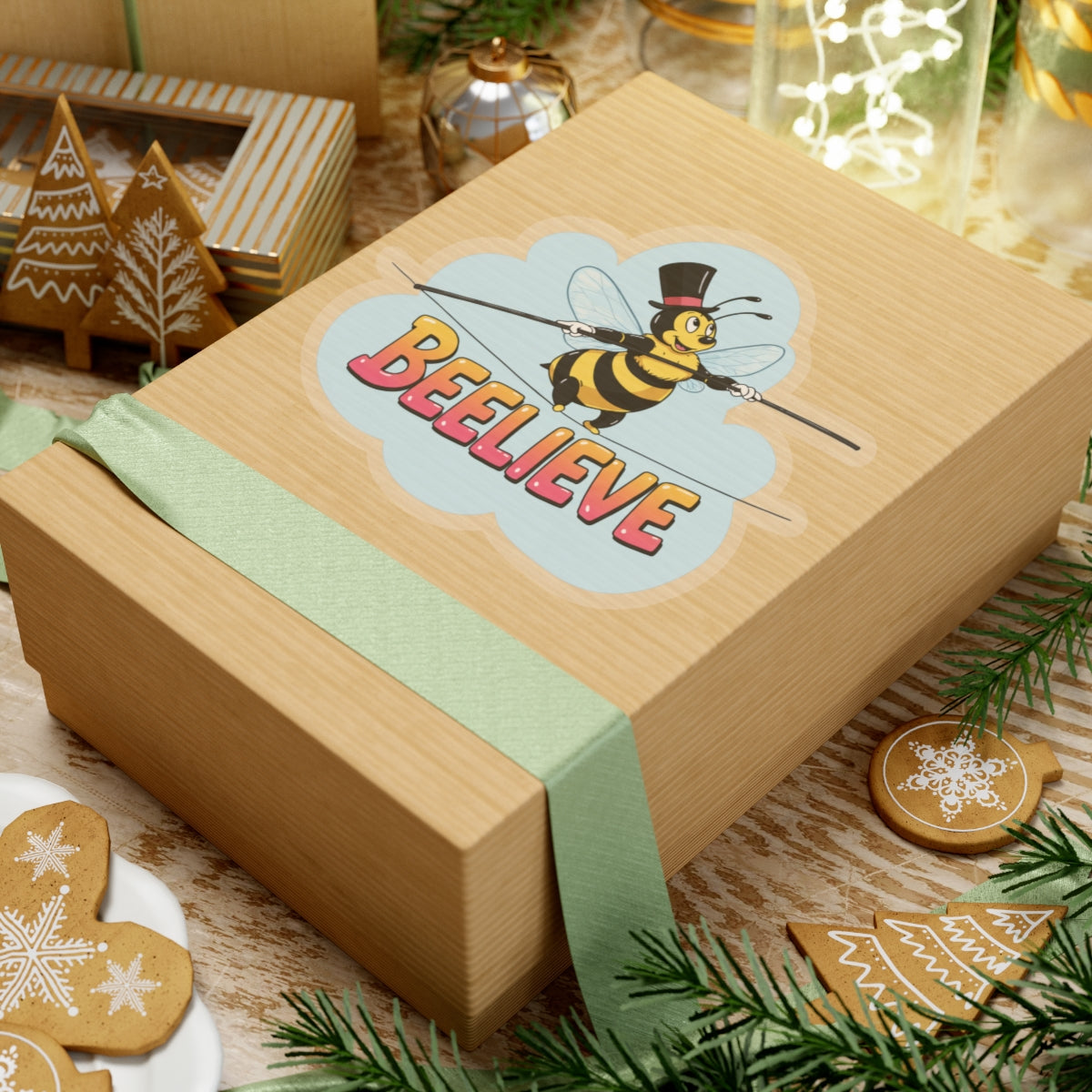 Sticker - Bee Crossing Tightrope Beelieve' Pun