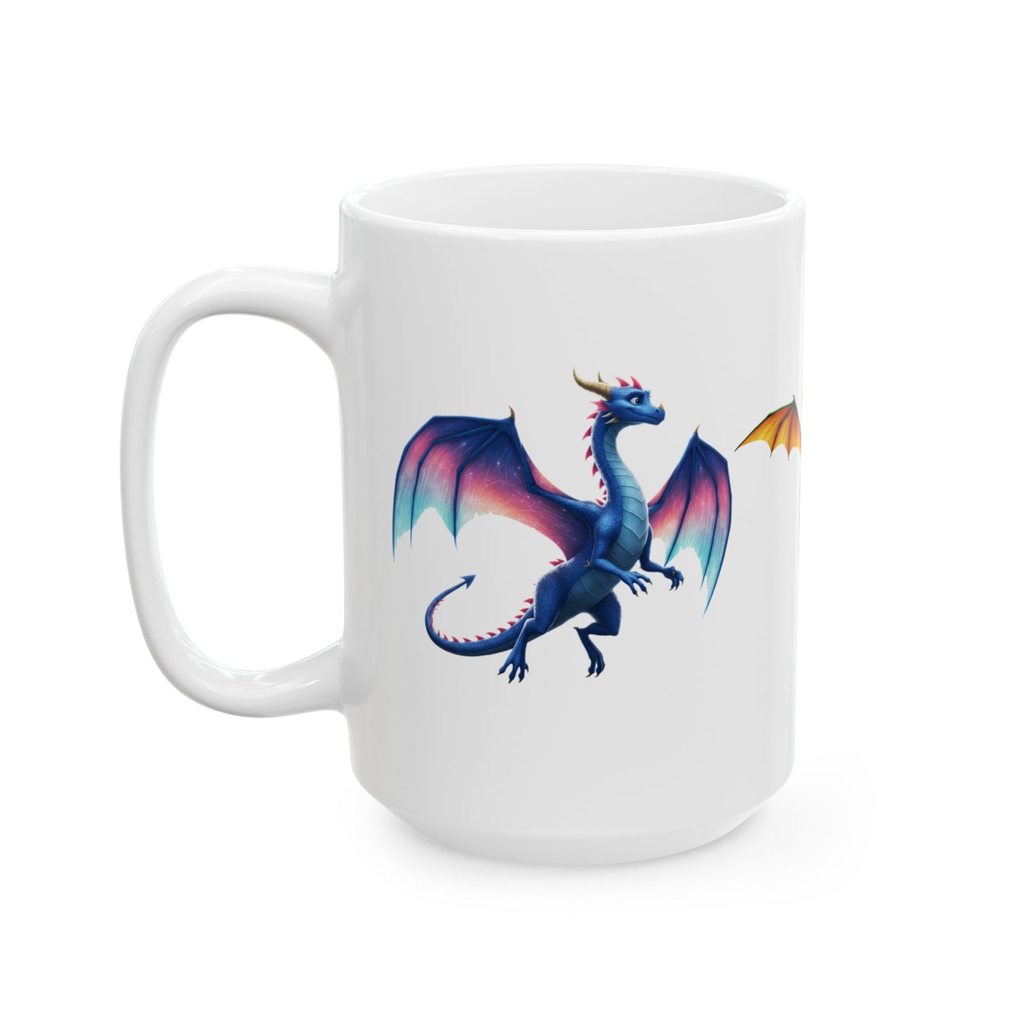 Colorful Dragon Mug | Fantasy Coffee Cup | Cute Dragon Gift for Kids & Adults | Gamer, DnD, Magic Lover Mug | Unique Creature Art