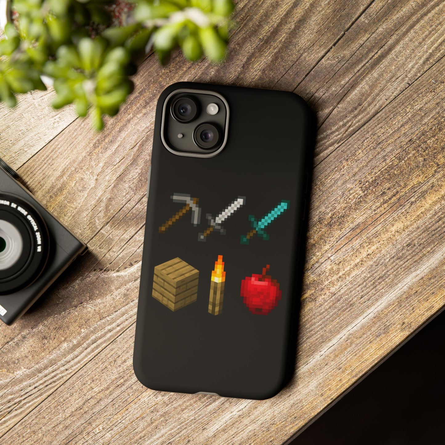 Pixel Art iPhone Case - Gaming-Inspired Tough Case for Gamers inspired by Minecraft Phone Case