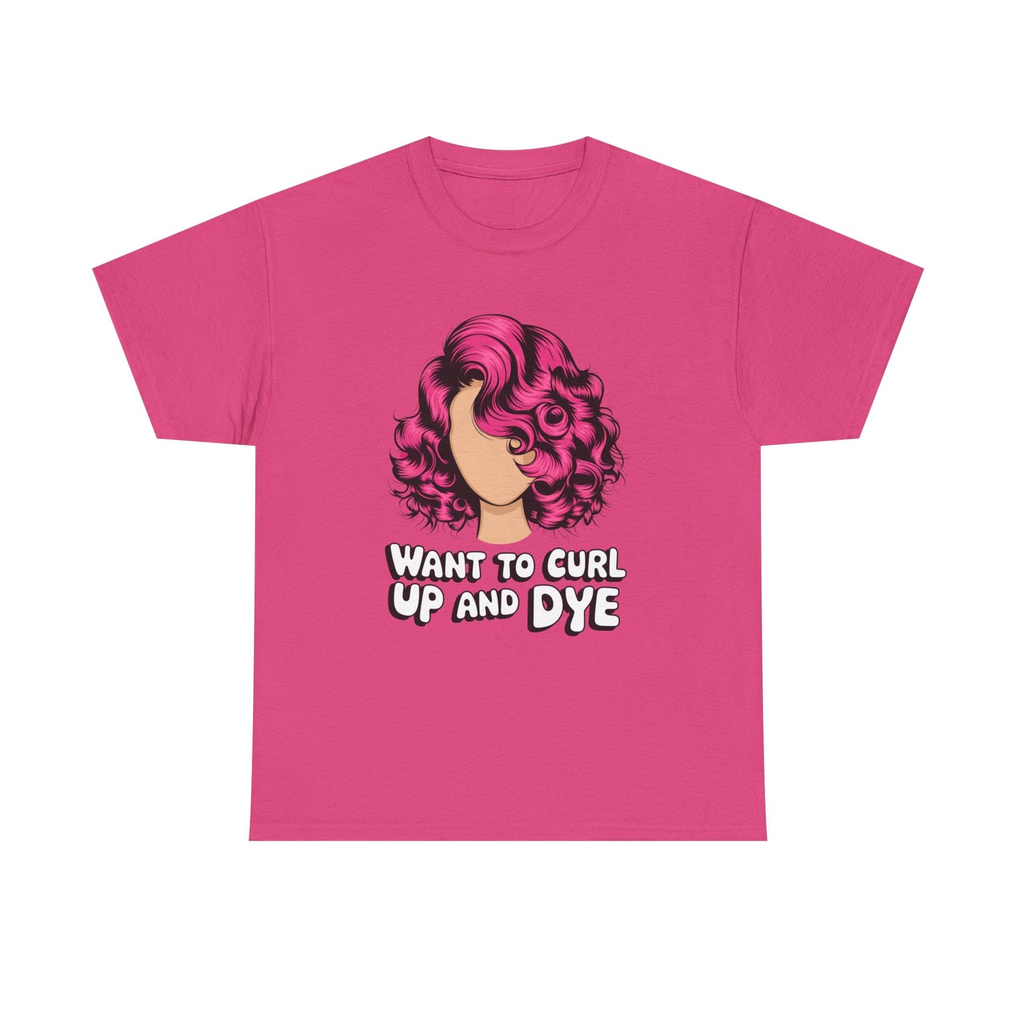 Curly Hair Tee: Want To Curl Up And Dye – Funny Hair Colorist Tee, Salon & Curl Lovers Gift, Trendy Graphic Shirt for Hairstylists