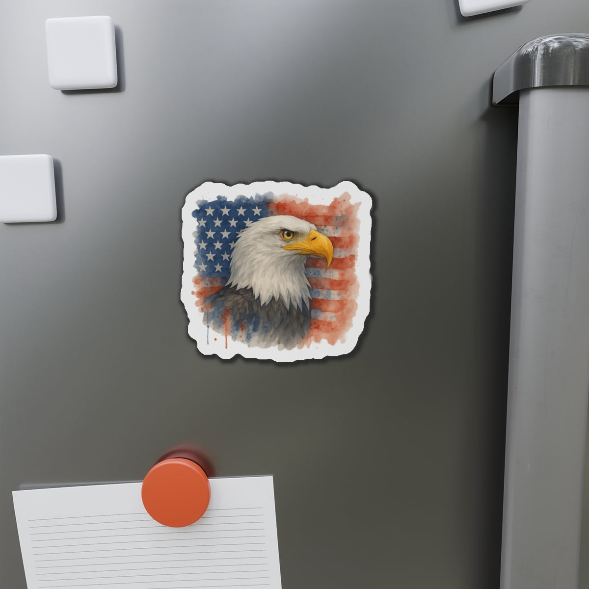 Eagle Flag Die-Cut Magnet American Decor Bald Eagle Magnet Patriotic Flag 4th of July Decor