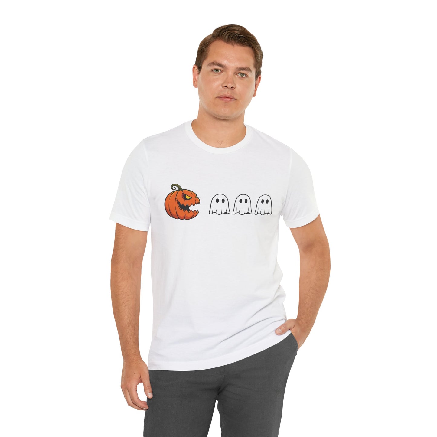 Pumpkin Pac-Man Shirt, Halloween Arcade Tee, Pumpkin Chase Ghosts Tee, Retro Gaming Halloween, Spooky Season Shirt, Vintage Game Pumpkin Top