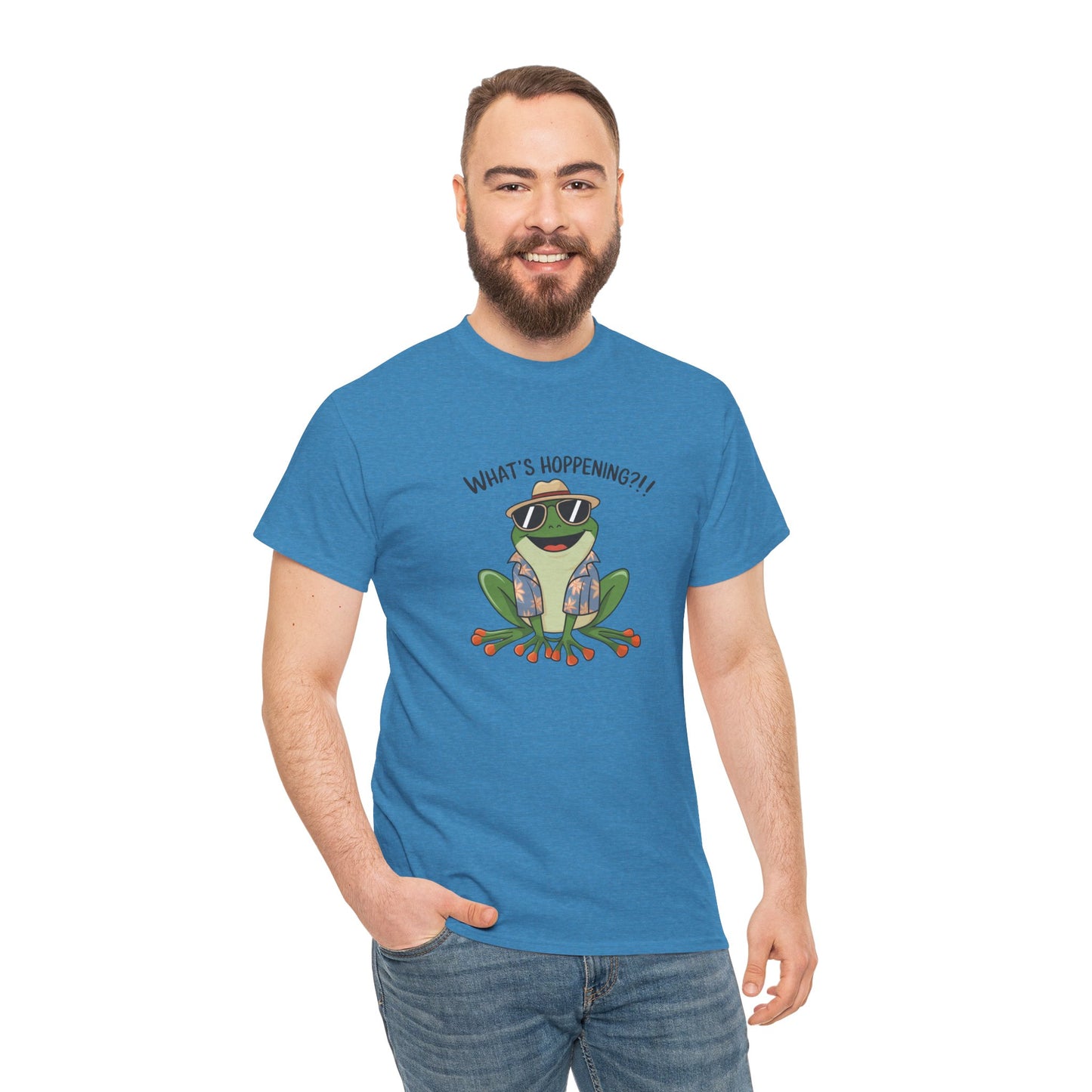 Funny Frog Shirt | What’s Hoppening T-Shirt | Cool Frog Graphic Tee | Amphibian Dad Joke Shirt | Cottagecore Animal Lover Gift