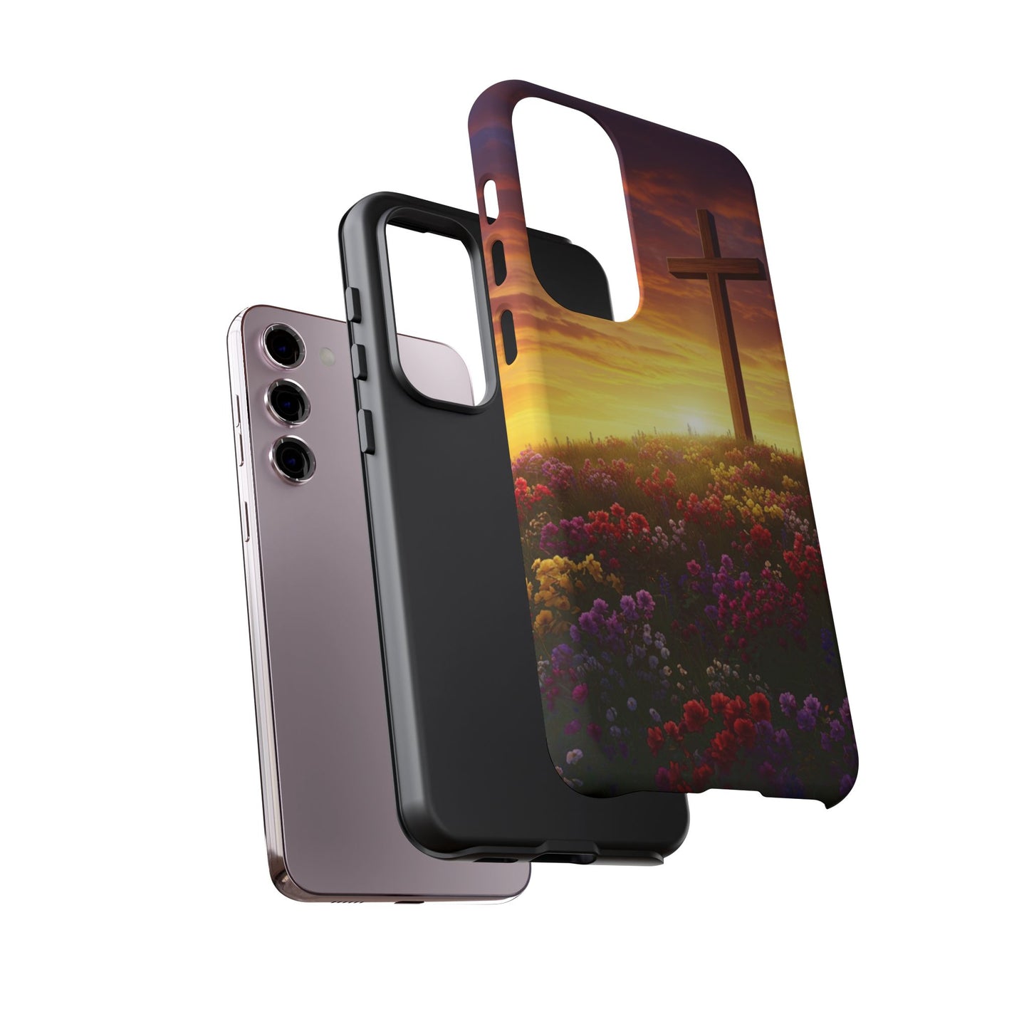 Samsung Phone Case Cross on a Hill Painting Christian Phone Case Cross Samsung Case