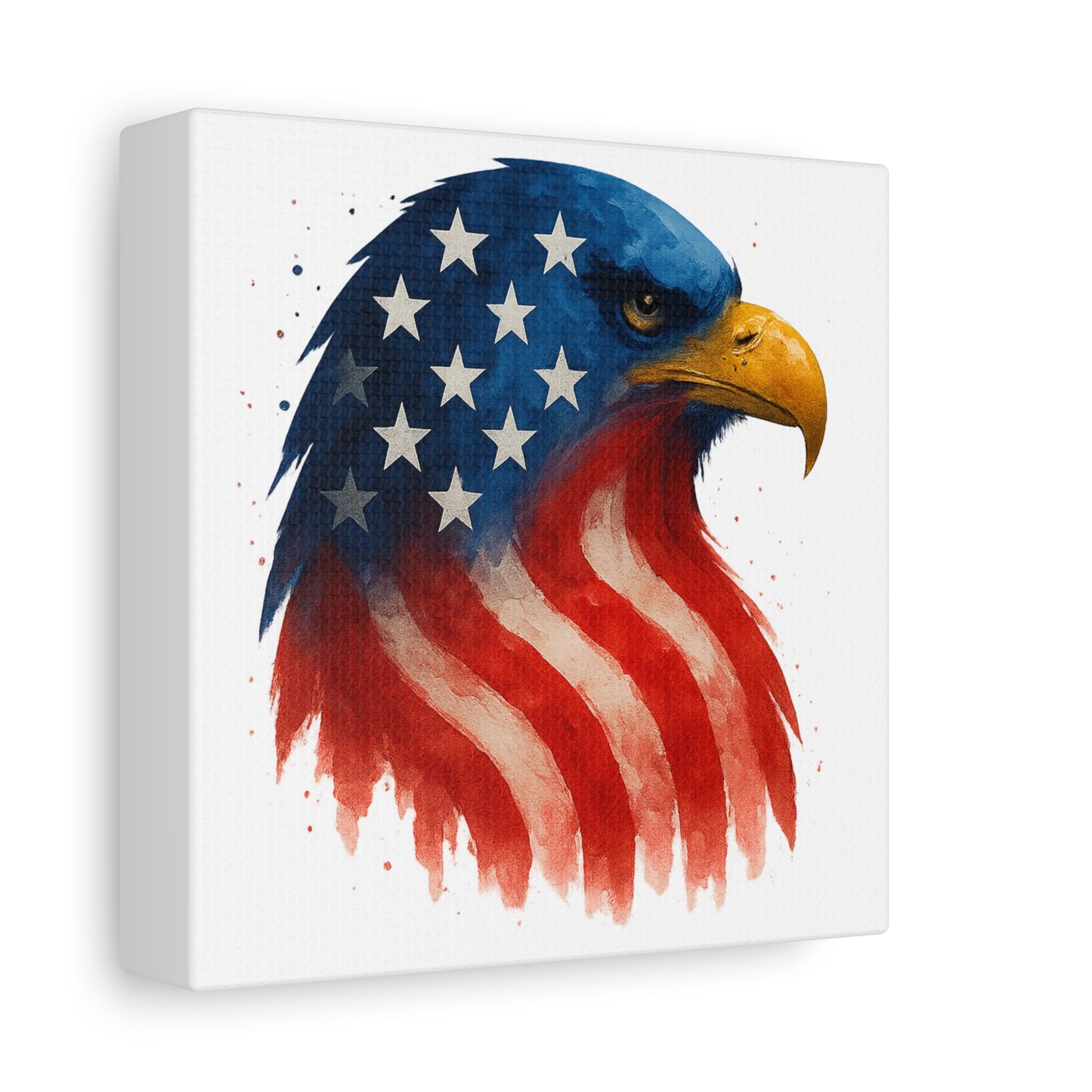 Patriotic Eagle Canvas Wall Art - American Flag Eagle Print - 4th of July Decor, USA Home and Office Gift - Ready to Hang Canvas Art