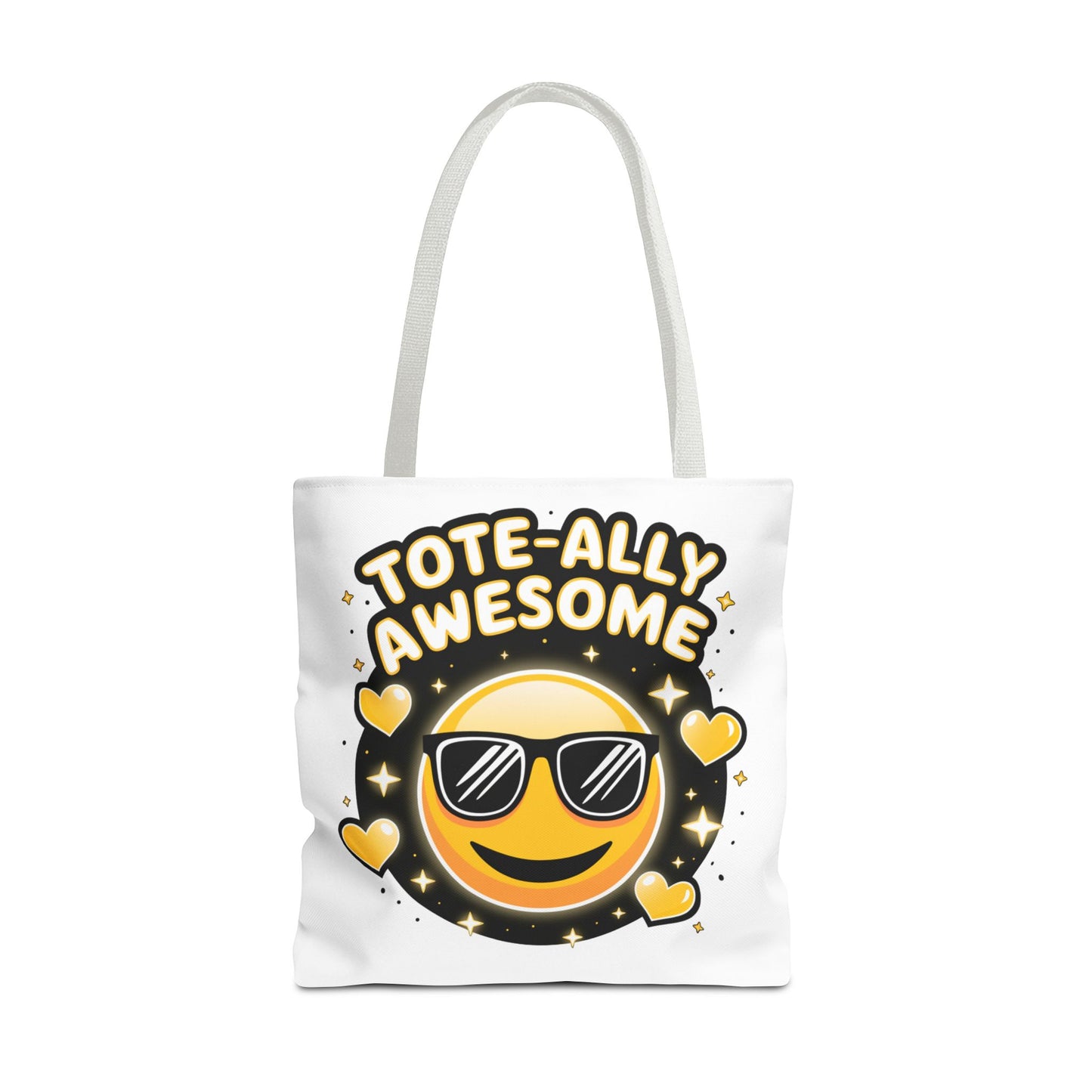 Smiling Emoji Tote Bag - Tote-ally Awesome, Fun Tote Bag, Emoji Tote, Cute Shopping Bag, Reusable Grocery Bag