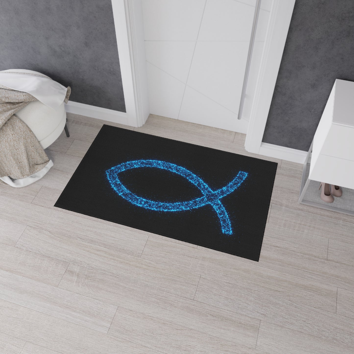 Christian Fish Design Heavy Duty Floor Mat - Durable Welcome Mat for Home