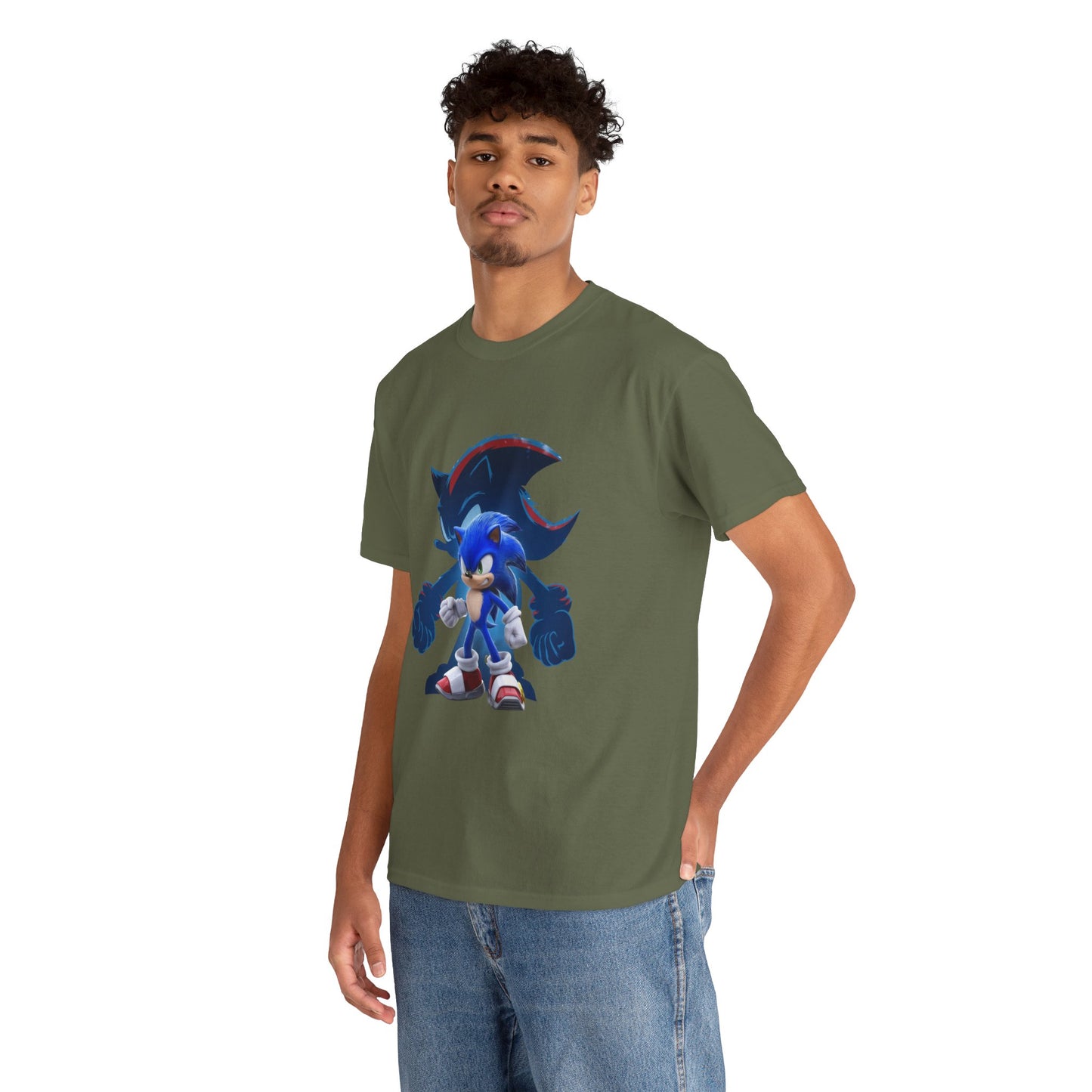 Blue Speed Hero Graphic Tee | Retro Gaming Legend T-Shirt | Fan Inspired Gamer Apparel | Cool Vintage Style Unisex Shirt for Adults & Teens
