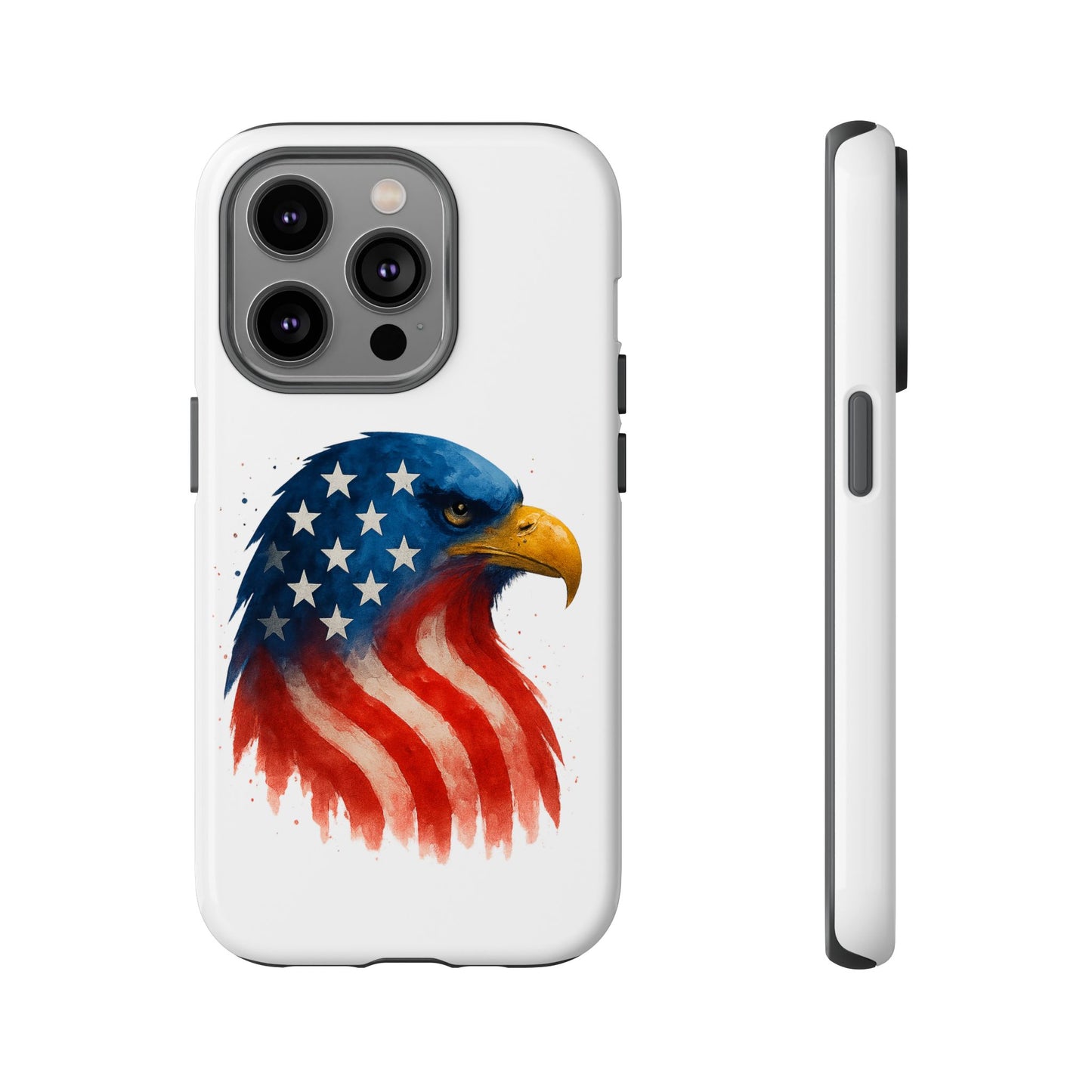 Patriotic Eagle iPhone Case - USA Flag Tough Cover, Dual-Layer Rugged Protection, 4th of July and Veteran Gift