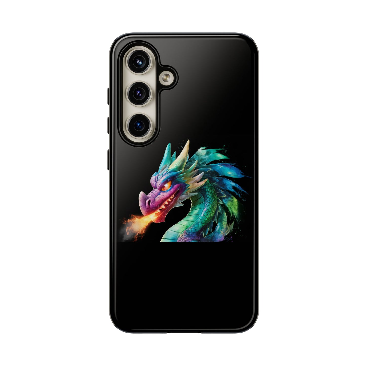 Fire-Breathing Dragon Samsung Case - Tough Fantasy Art Cover - Dark Academia Aesthetic Geek Gift for Galaxy S23/S24/S25/Ultra