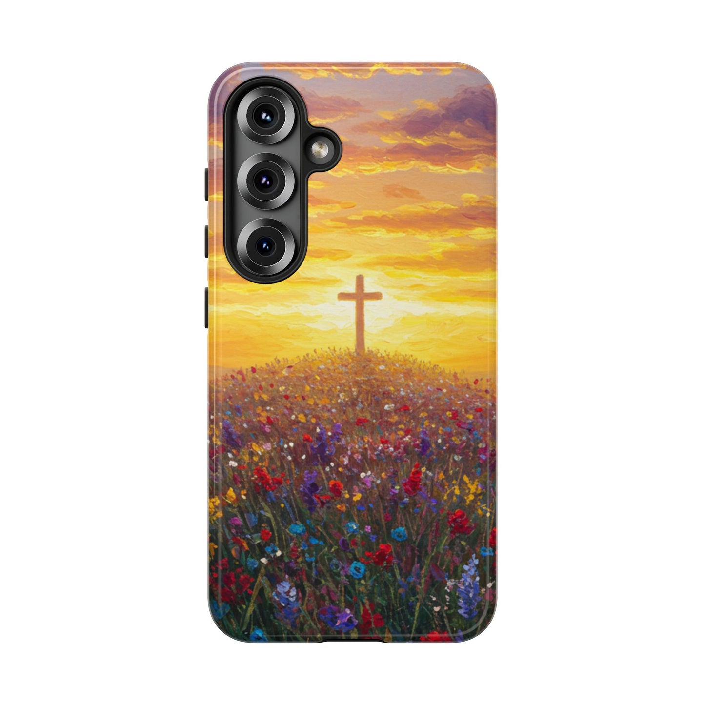 Samsung Phone Case - Monet Style Cross Christian Phone Case Spiritual Case Inspirational Samsung Case