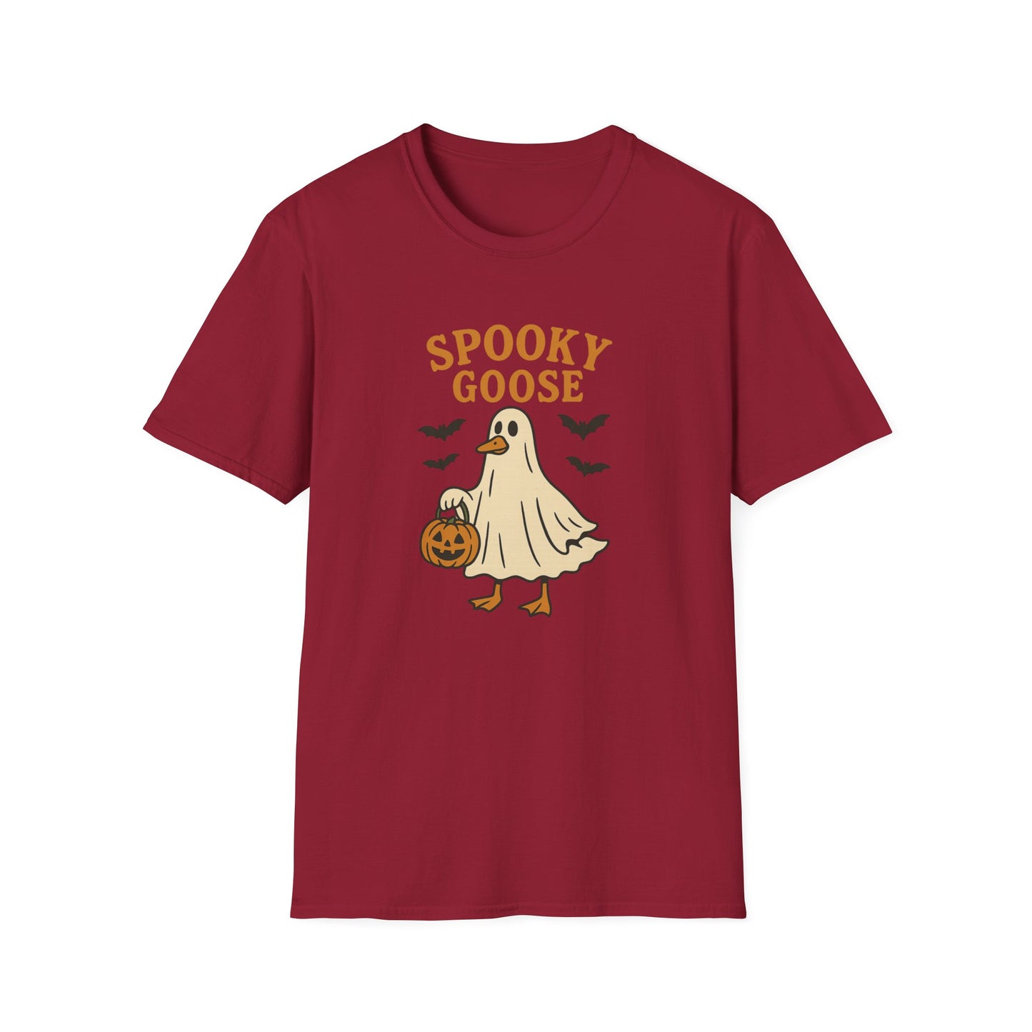 Spooky Goose Halloween T-Shirt | Ghost Costume Goose Tee | Funny Fall Bird Shirt | Spooky Animal Halloween Graphic T-Shirt