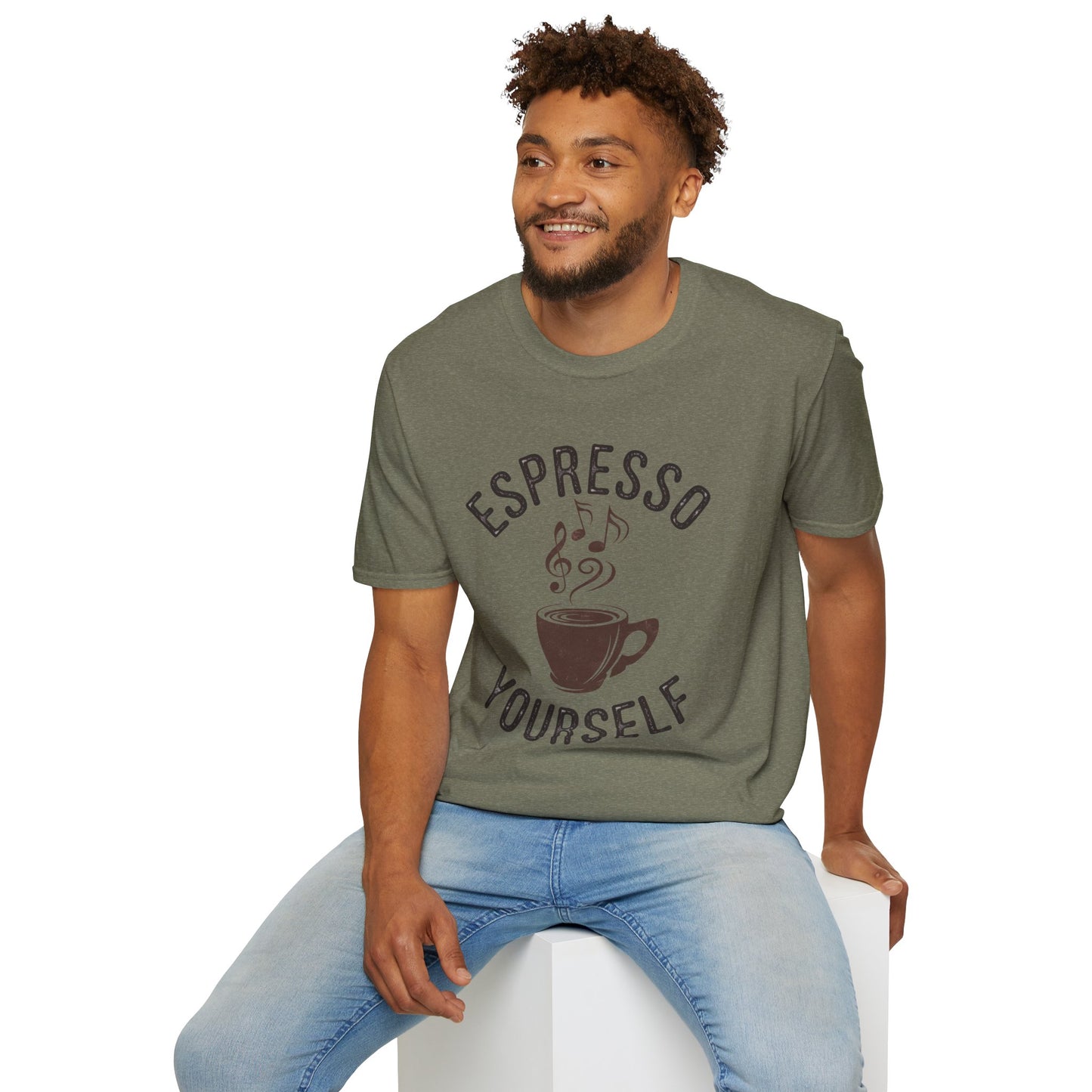 Espresso Yourself T‑Shirt • Funny Coffee Pun Graphic Tee • Musical Espresso Shirt • Caffeine Lover Gift • Coffee Humor Tee for Baristas