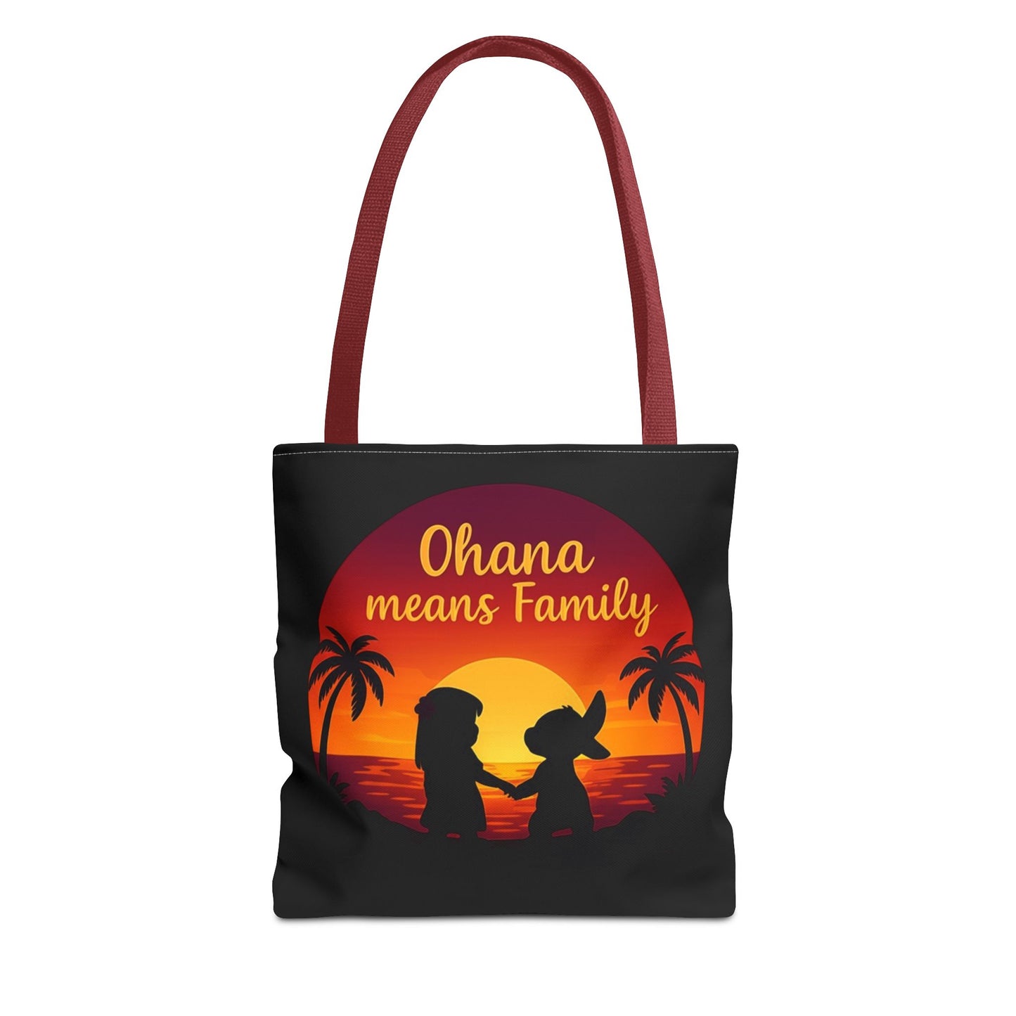 Ohana Means Family Tote Bag – Lilo and Stitch Inspired Bag, Hawaiian Quote, Disney Aesthetic Gift, Reusable Grocery or Beach Bag