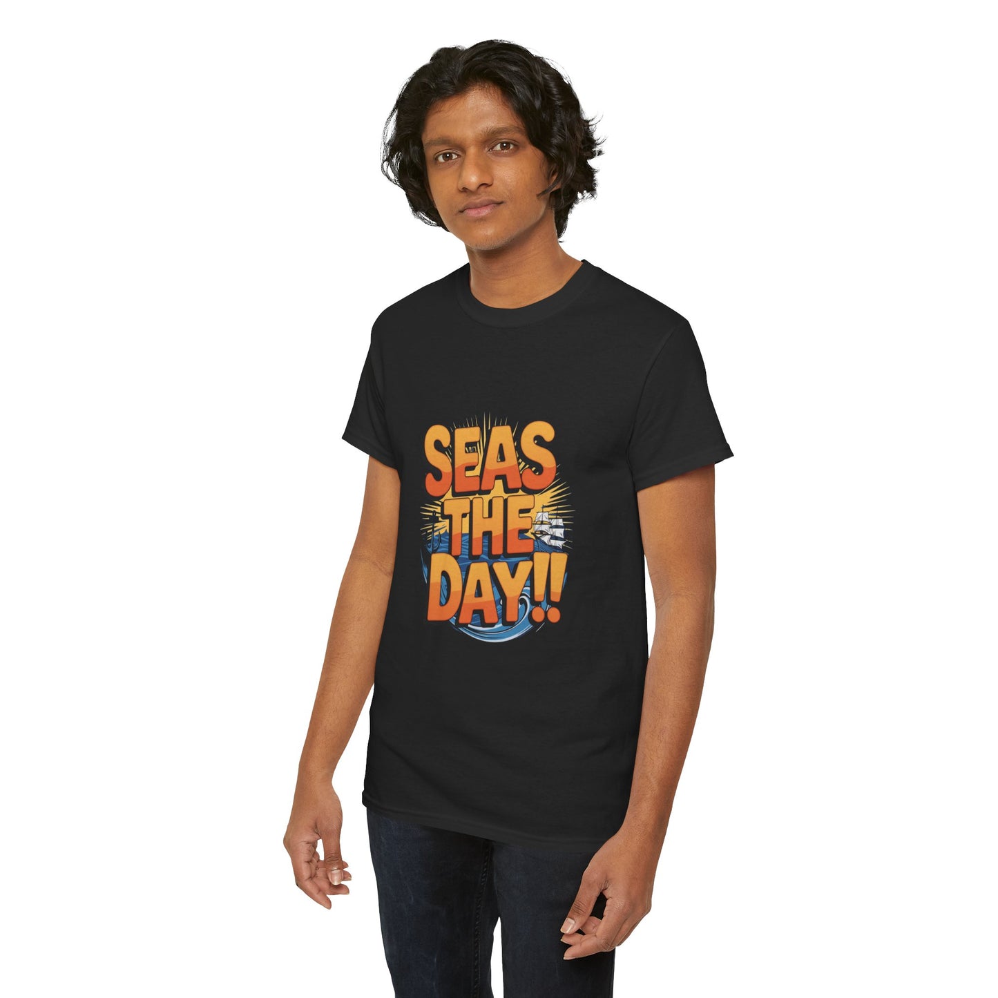 Seas The Day!! Tee • Ocean Pun Graphic Shirt • Comfort Colors Unisex Beachy Vibes • Nautical Aesthetic • Gift for Sea Lovers & Summer Vacays