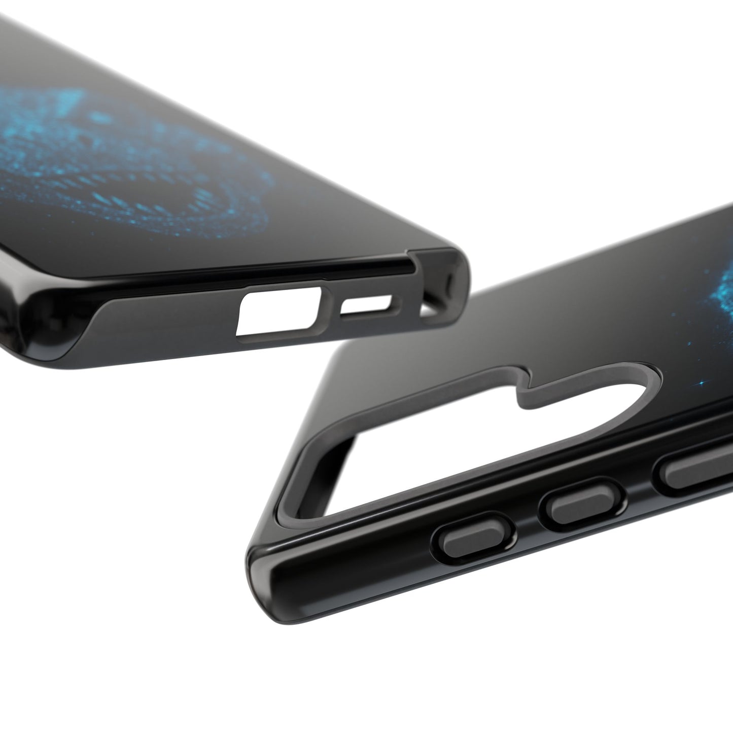 Bioluminescent T-Rex Samsung Case - Galaxy Tough Dual-Layer Cover, Cosmic Dino Particle Design, S25 S24 S23 Gift