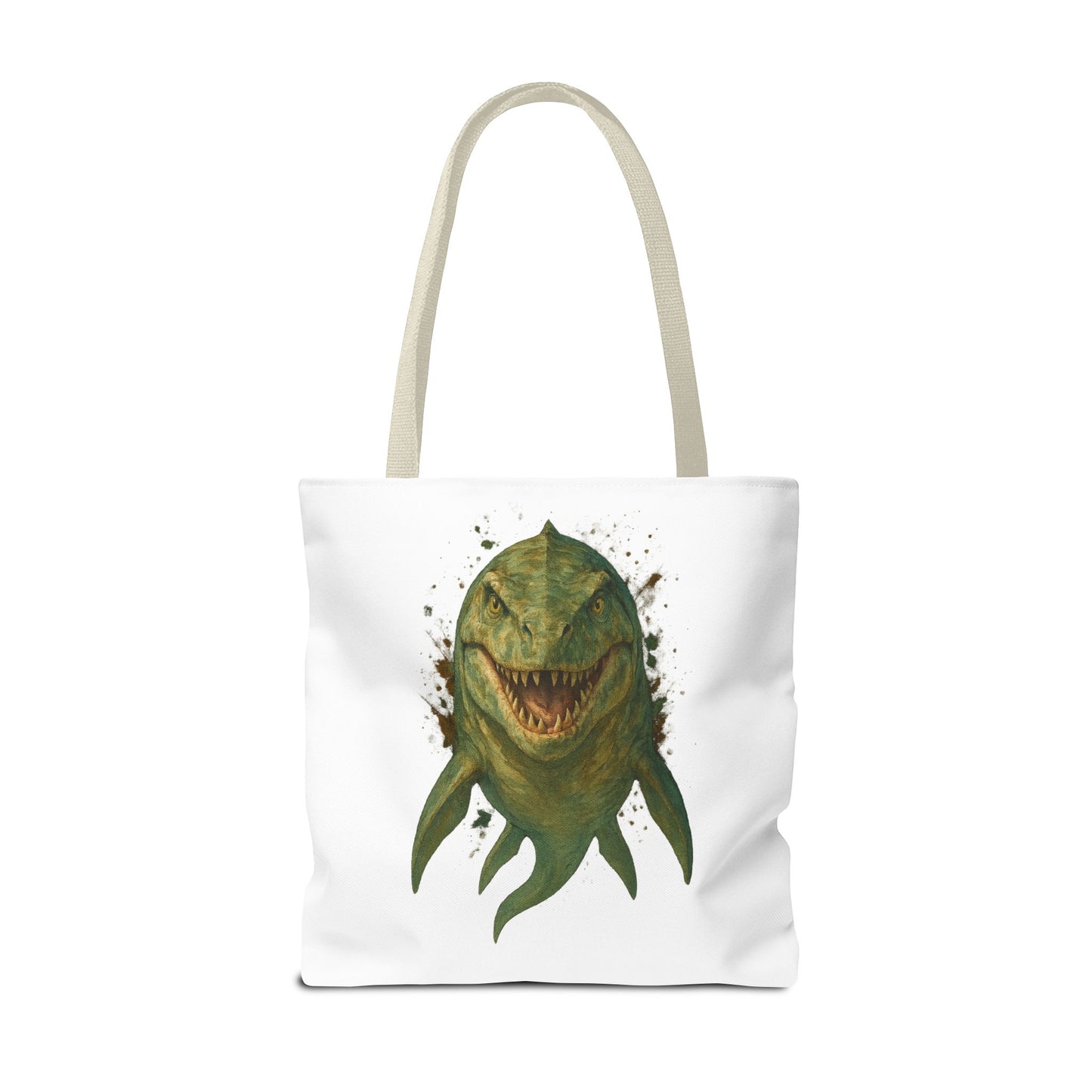 Watercolor Mosasaurus Tote Bag - Prehistoric Sea Monster Art, Dinosaur Ocean Reptile Gift, Eco Canvas Bag for Dino and Marine Fans